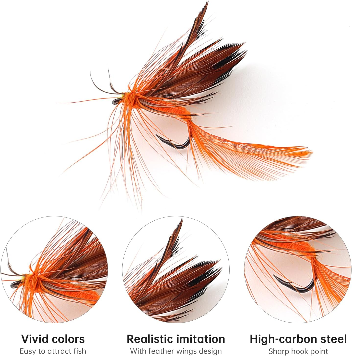 Origlam 12Pcs Butterfly Fly Fishing Lure, Handcrafted for Bass Panfish Trout Salmon image number 1