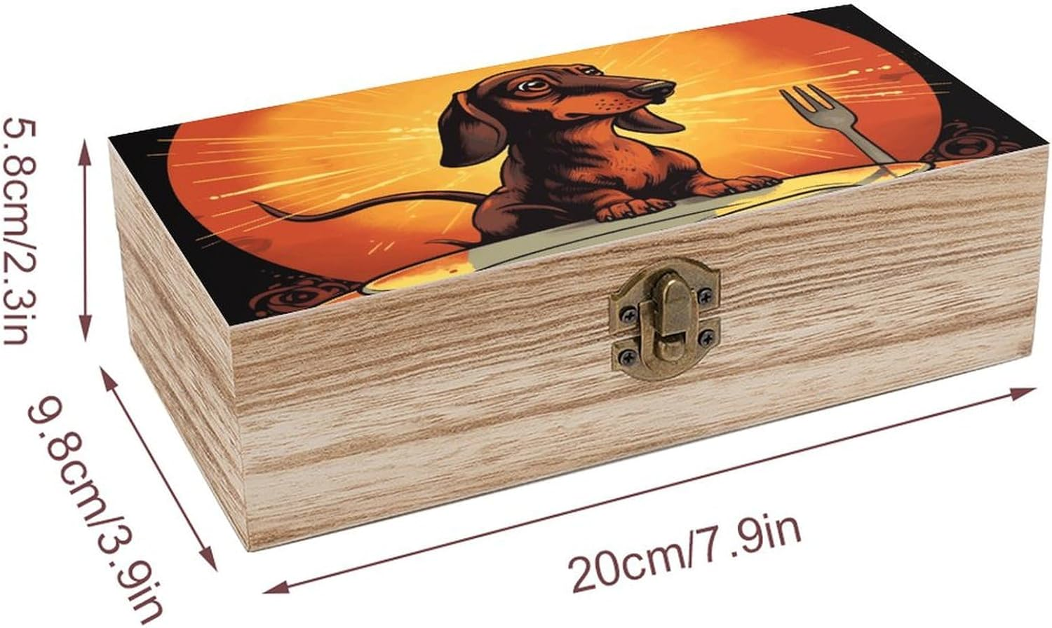 Dachshund Wooden Box Wood Wedding Keepsake Boxes with Lids Small Decorative Boxes Lightweight Wooden Memory Storage Box for Crafts Keepsakes Jewelry Photo Letter Storage image number 6
