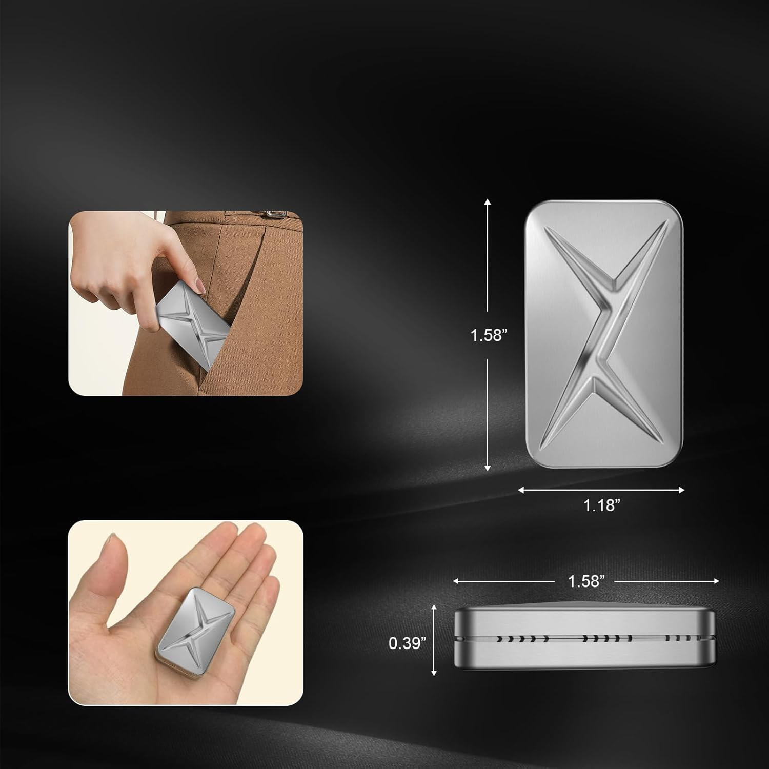 Fidget Slider, Trackless Fidget Toy for Fancy Play, Adult Sensory Toys, Silver image number 2