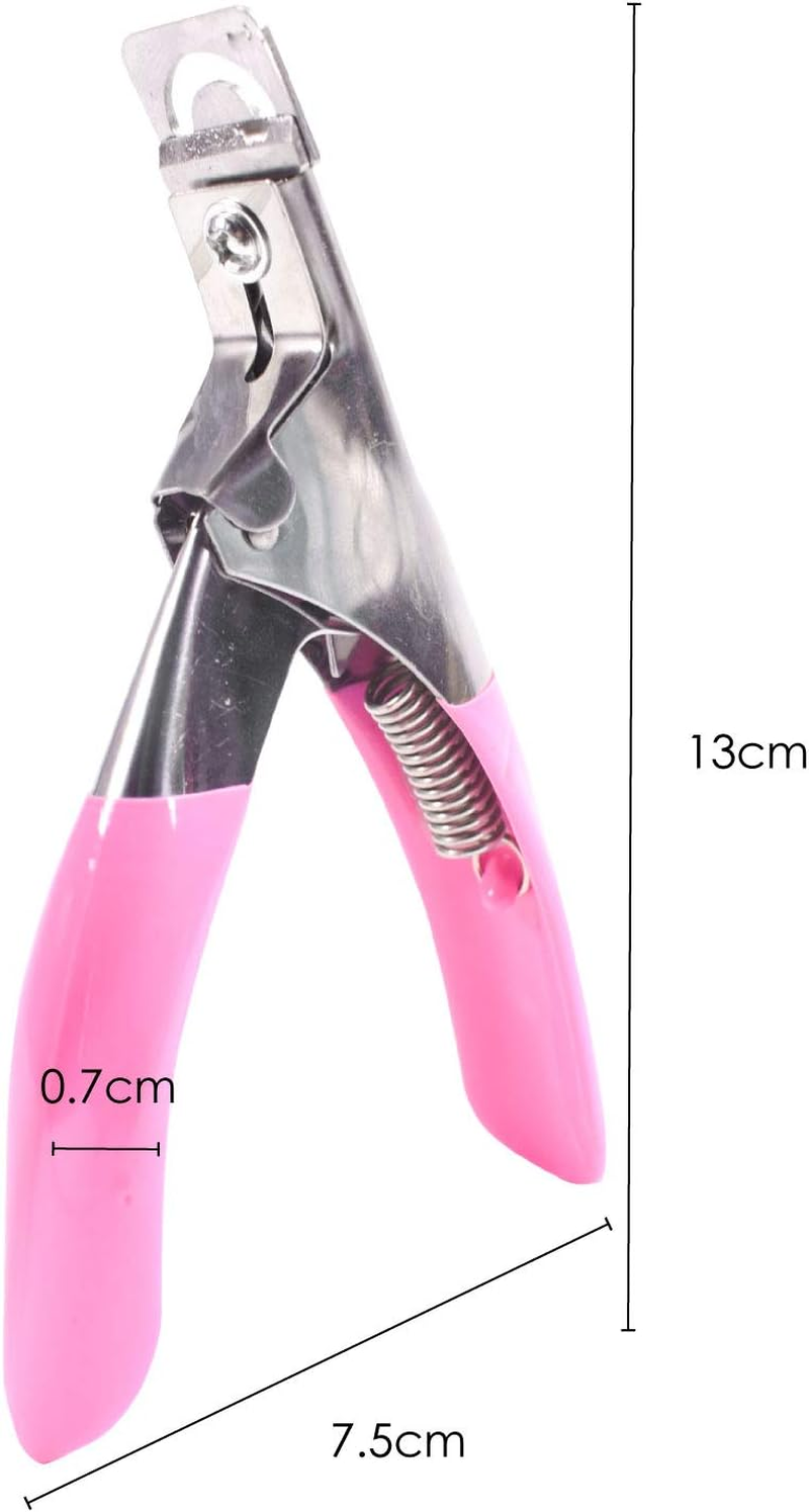 TRIXES Acrylic False Nail Tip Clipper Cutter Pink image number 4