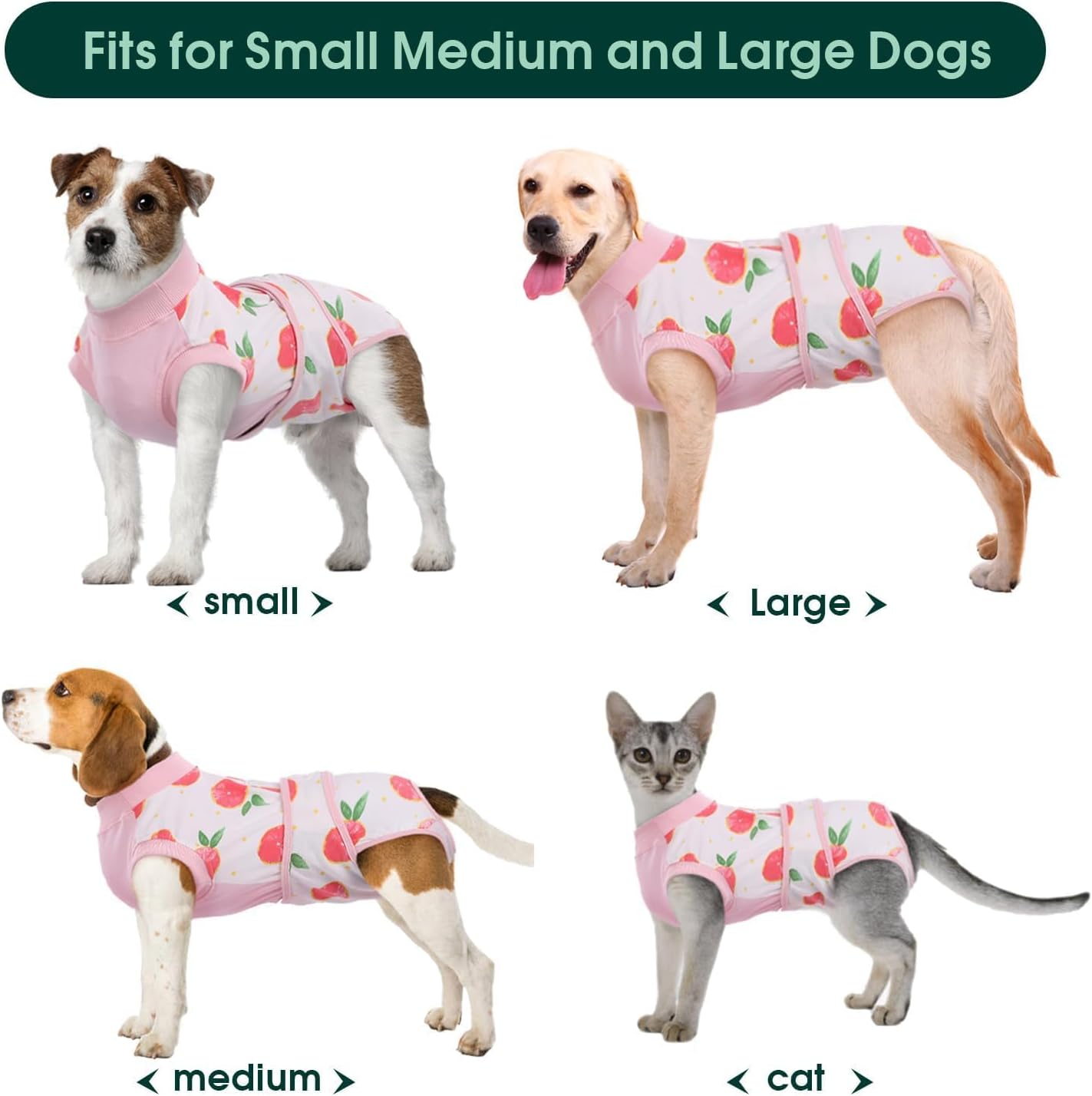 Kuoser Recovery Suit for Dogs Cats after Surgery, Professional Pet Recovery Shirt Dog Abdominal Wounds Bandages, Substitute E-Collar & Cone,Prevent Licking Dog Onesies Pet Surgery Recovery Suit image number 3