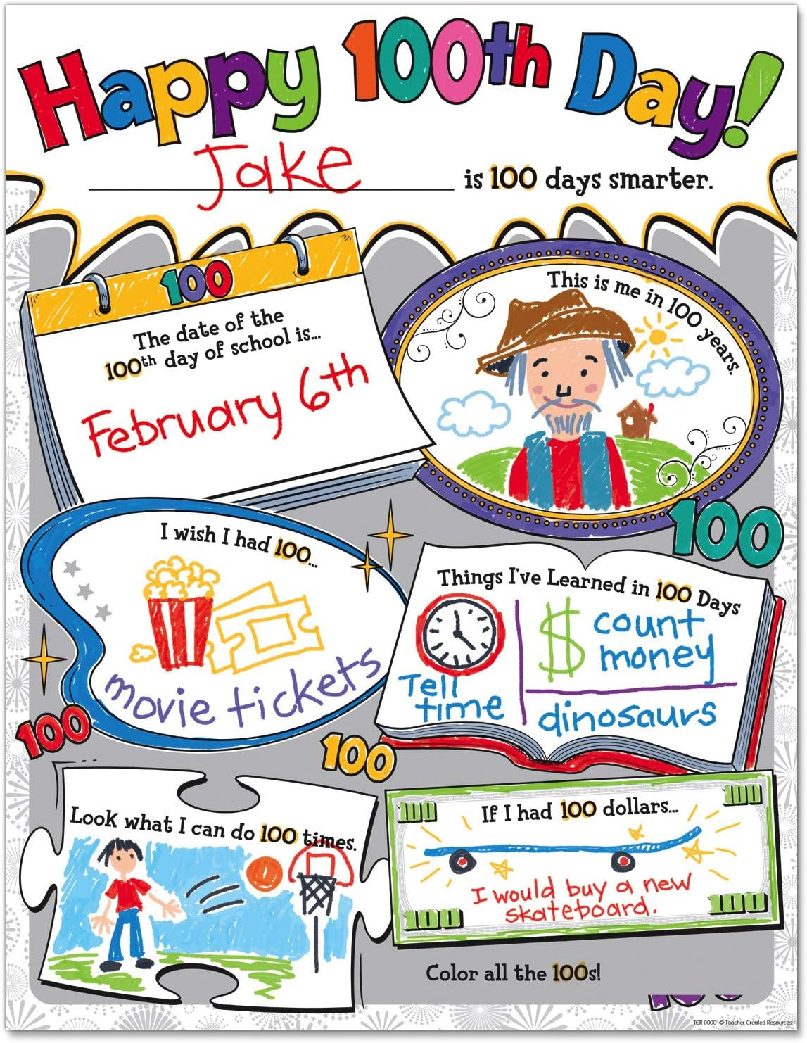 Teacher Created Resources Happy 100Th Day Poster Pack (5640) image number 1