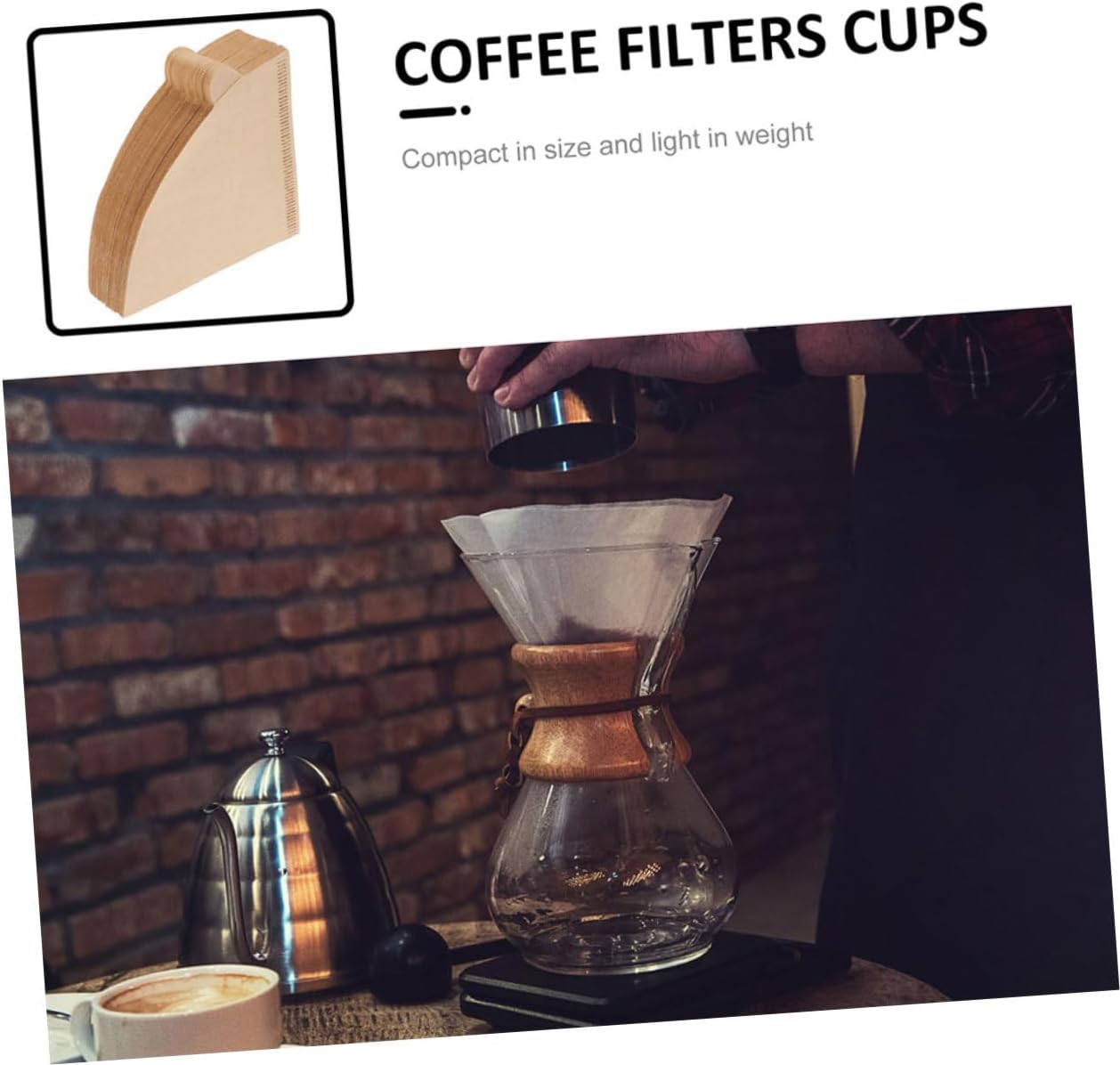 UKCOCO 100Pcs Cone Coffee Filters Paper Set Espresso Filters for Coffee Makers for Brewing Tea Easy to Use Fits Drippers Enhance Flavor