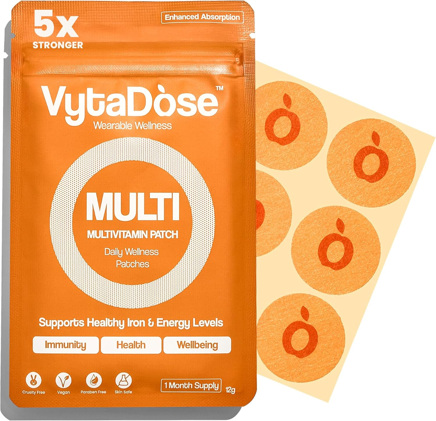 Vytadose MULTIVITAMIN for Women, Womens Multivitamin Patches with Iron & Biotin, RDI Iron+ 26 Essential Daily Vitamins & Minerals, No Nausea, 8-Hour Time-Release Women'S Vitamins for Better Absorption image number 3