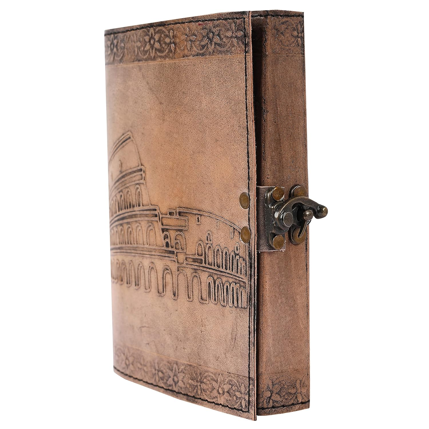 OVERDOSE Colosseum Vintage Leather Journal - Handmade Journal for Students, Office Bound Leather Journal for Men & Women | Sketchbook | Notebook Diary - 5 X 7 Inches | 12 X 17 Cm | A6 image number 3
