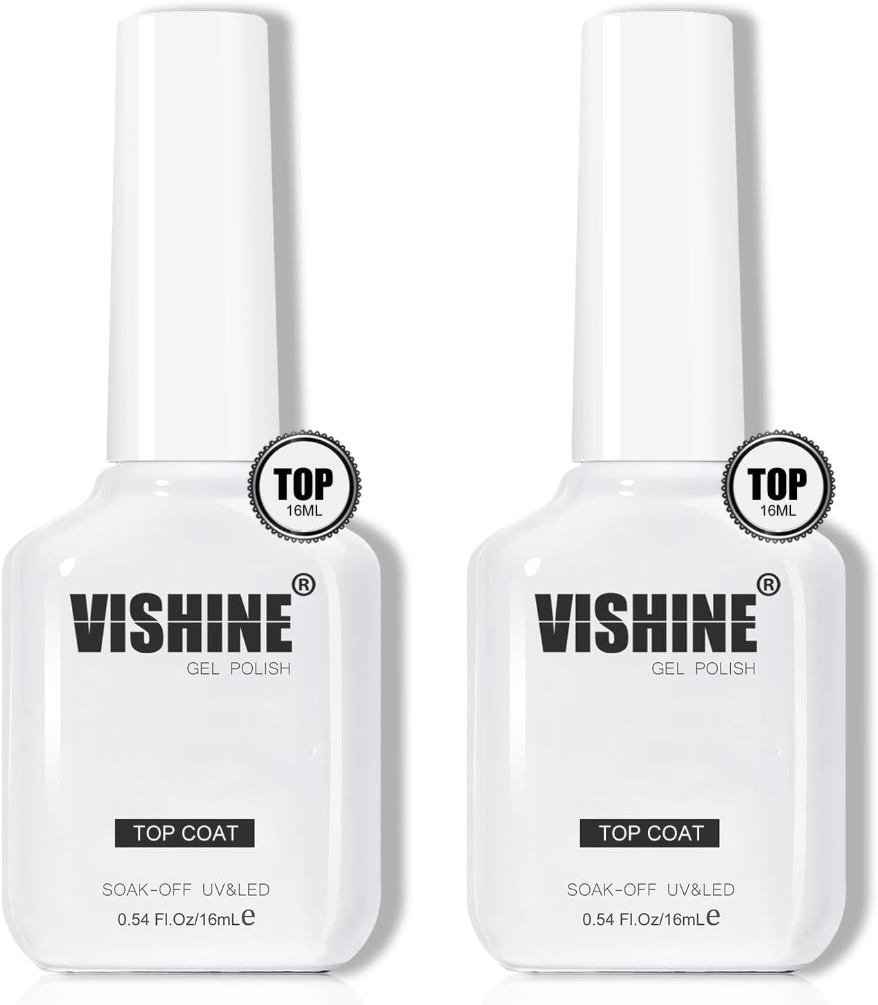 Vishine 2 Pcs 16Ml Matte Top Coat Gel for Gel Nail Polish, Powder-Resist Matte Finish for Detail Chrome Powder Painting Long-Lasting DIY Home Nail Salon