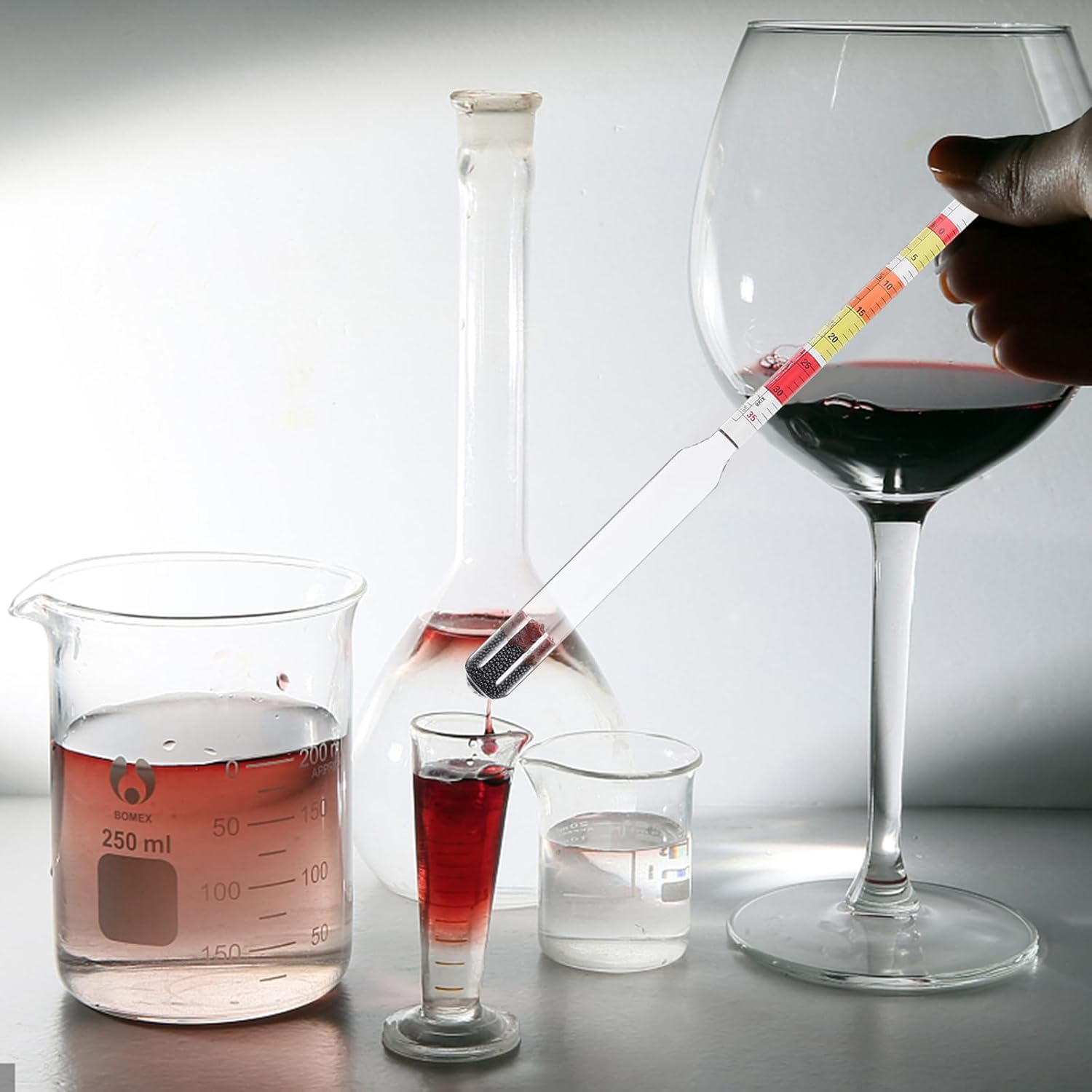 Concentration Hydrometer: Alcohol Hydrometer Test Beer Hydrometer Liquor Wine Tester Supplies Scale image number 5