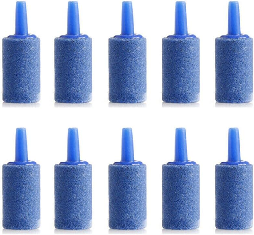AIMALL 10PCS Aquarium Fish Tank Aerator Air Stone Diffuser Oxygen Bubbles Pump 2Colours, 0.16" Outer Dia, 0.098" Inner Dia - Enhances Water Filtration & Quality