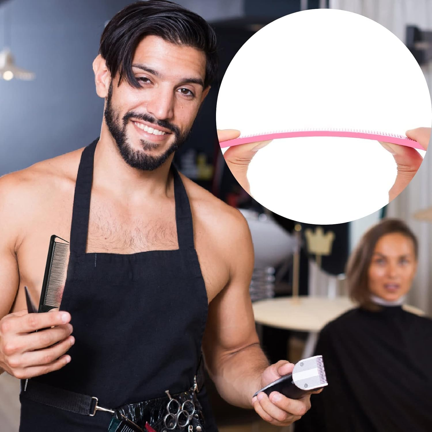 Hroevc 3PCS Rat Tail Combs, Parting Combs for Braiding Hair Women/Wen, Metal Fine Tooth Combs for Highlighting and Parting(Purple, Black, Pink) - Pink image number 5