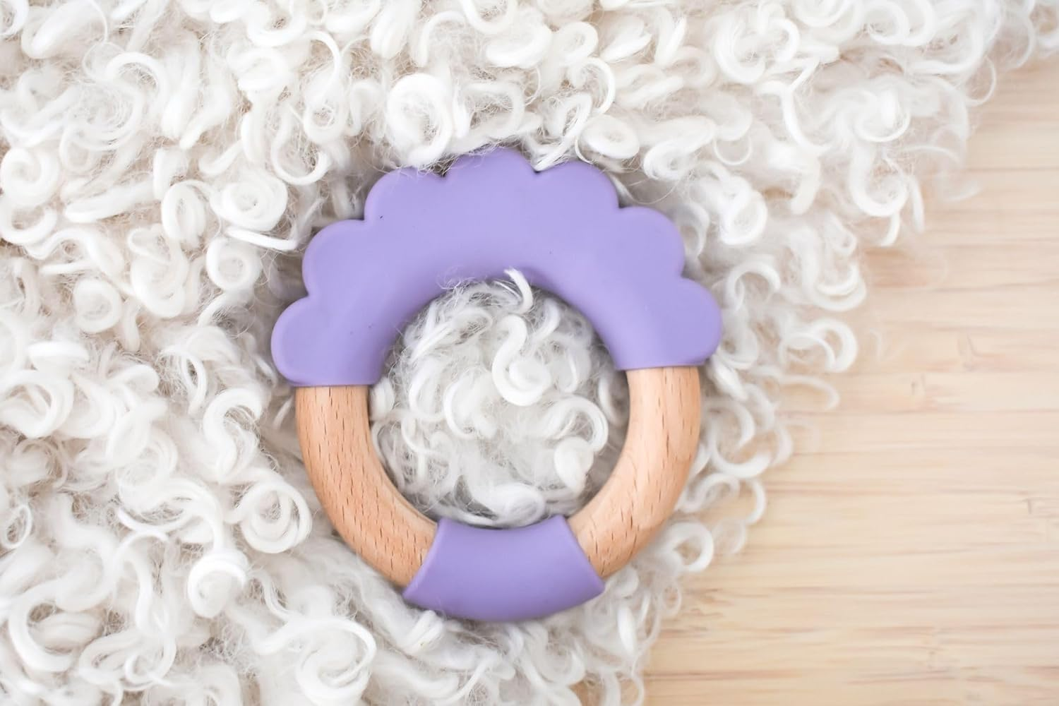 Koala Dream - CA3021B Silicone TEETHER Cloud Purple - Natural Timber and Bpa-Free Silicone image number 2