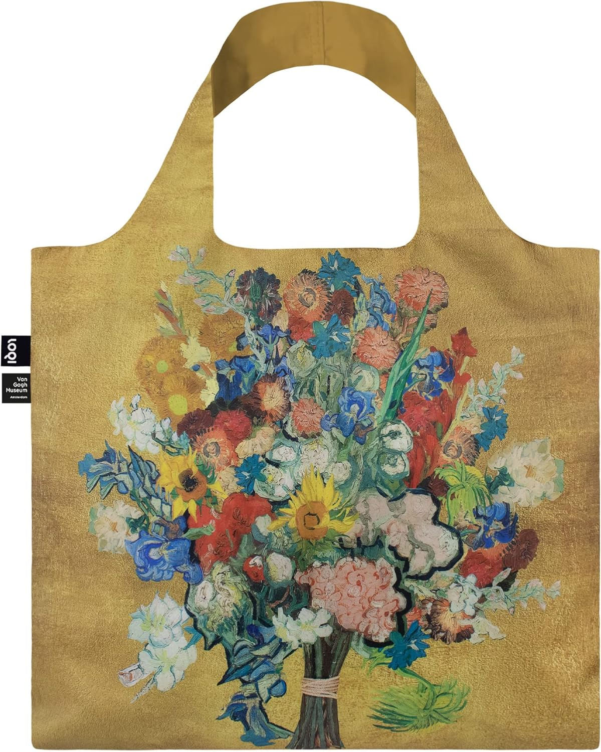 LOQI Van Gogh Bouquet 50Th Wedding Anniversary Gold Multi Coloured Contemporary Bag, Colourful, 50 X 42 Cm, Contemporary image number 2