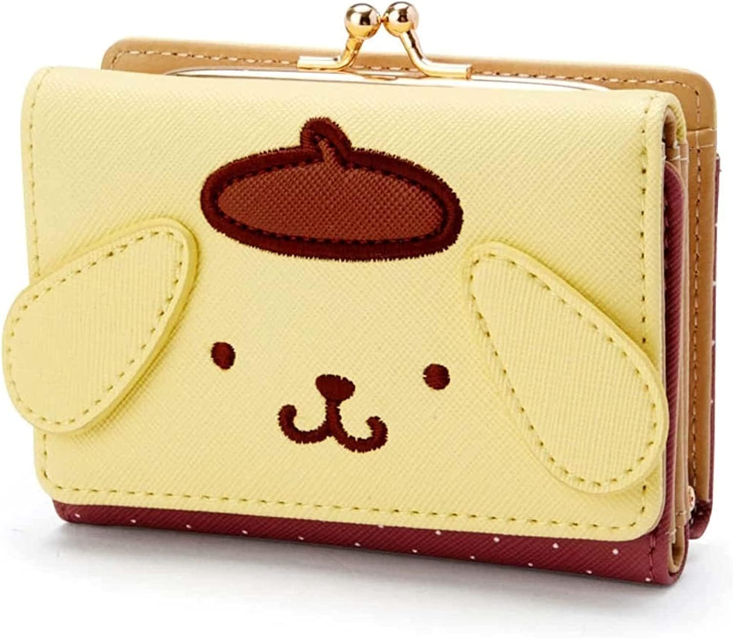 Cute Cartoon Small Wallet Short, Ladies Girls Purses Leather Trifold Wallets Money Bag (Yellow)