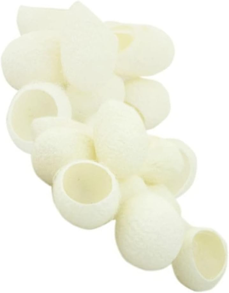 Baluue 200Pcs Natural Organic Facial Cleaning Silkworm Balls for Skin Care Whitening Exfoliator Blackheads Removal Beauty Natural Silk Ball Cleaning Silk for Pore Scrubbing image number 4