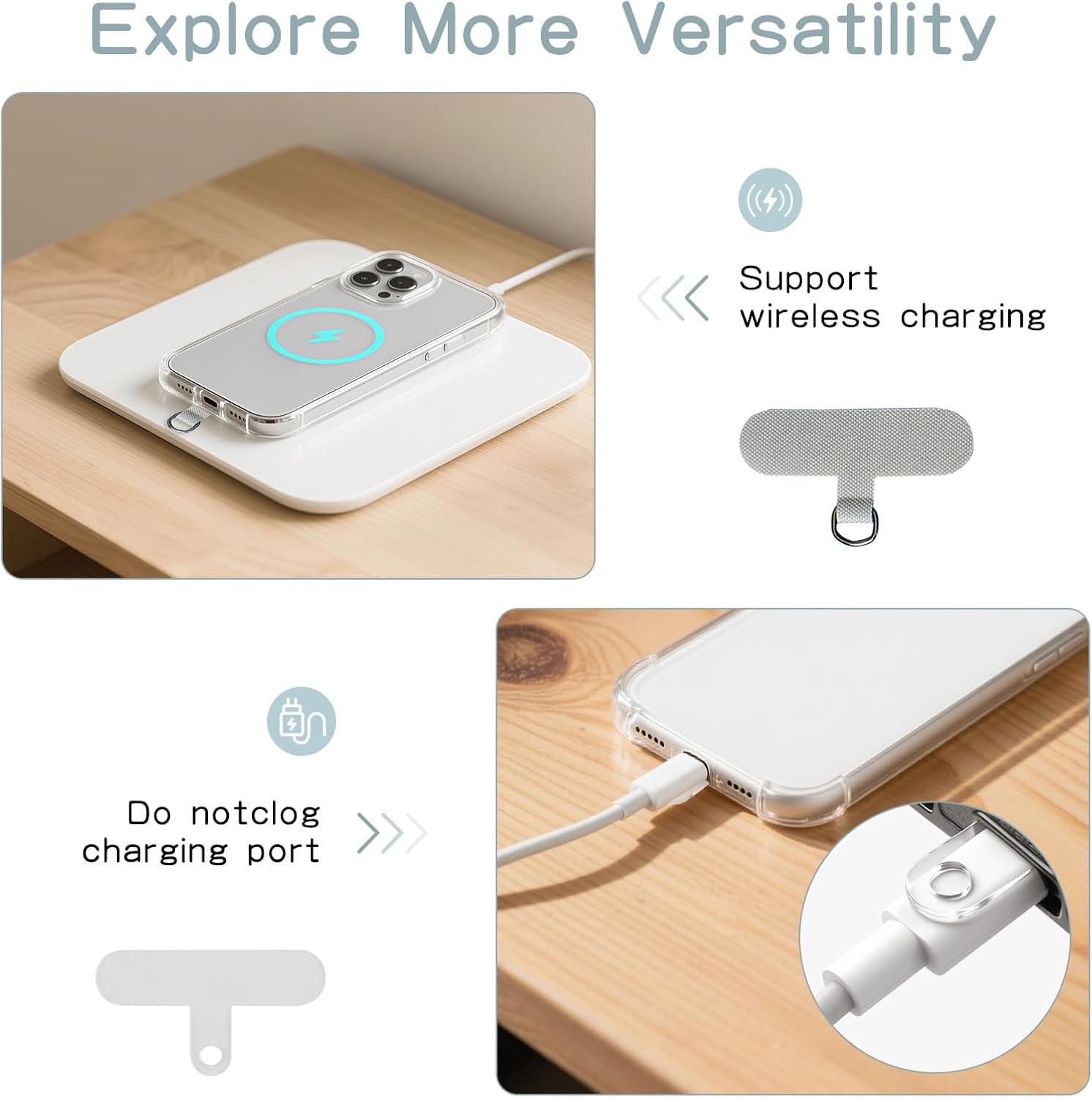 Tookala Glitter Crystal Rhinestone Mobile Phone Chain Universal Including Long and Short, Mobile Phone Cord, Mobile Phone Pendant, Lanyard, Neck Strap, Pretty Compatible with All Mobile Phone Cases - Rose-Gold image number 5