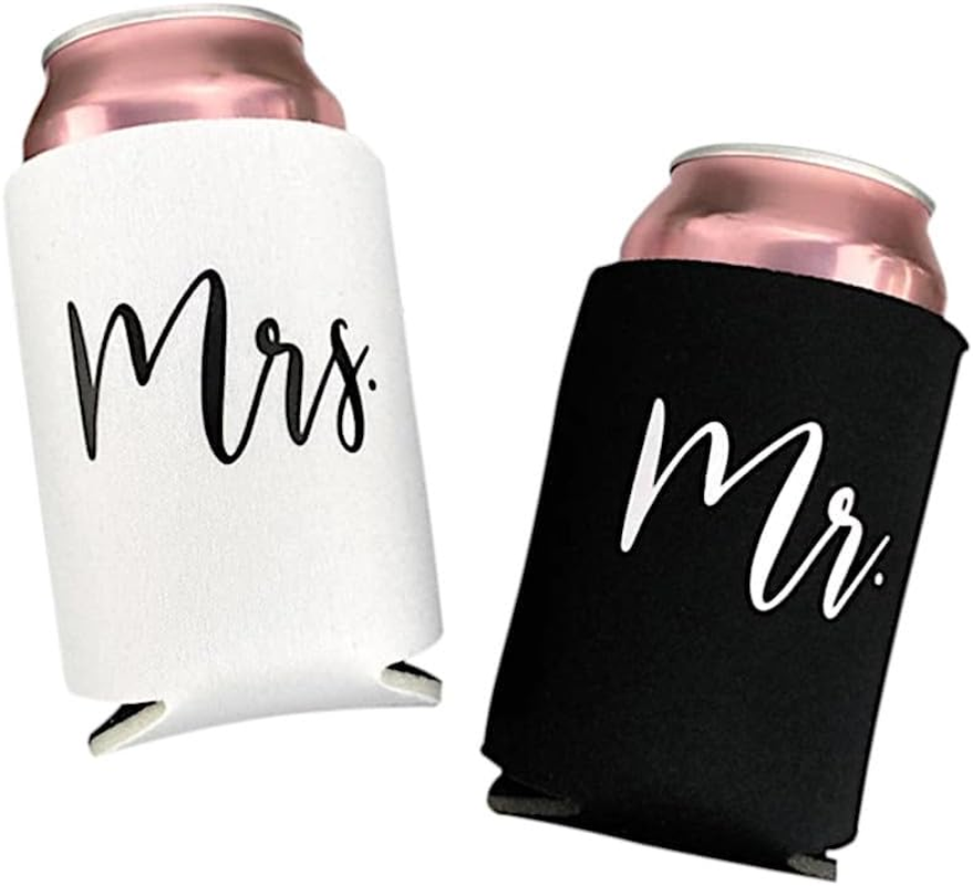 Wedding Gifts for Bride and Groom Mr Mrs Stubby Holder Can Cooler Favour