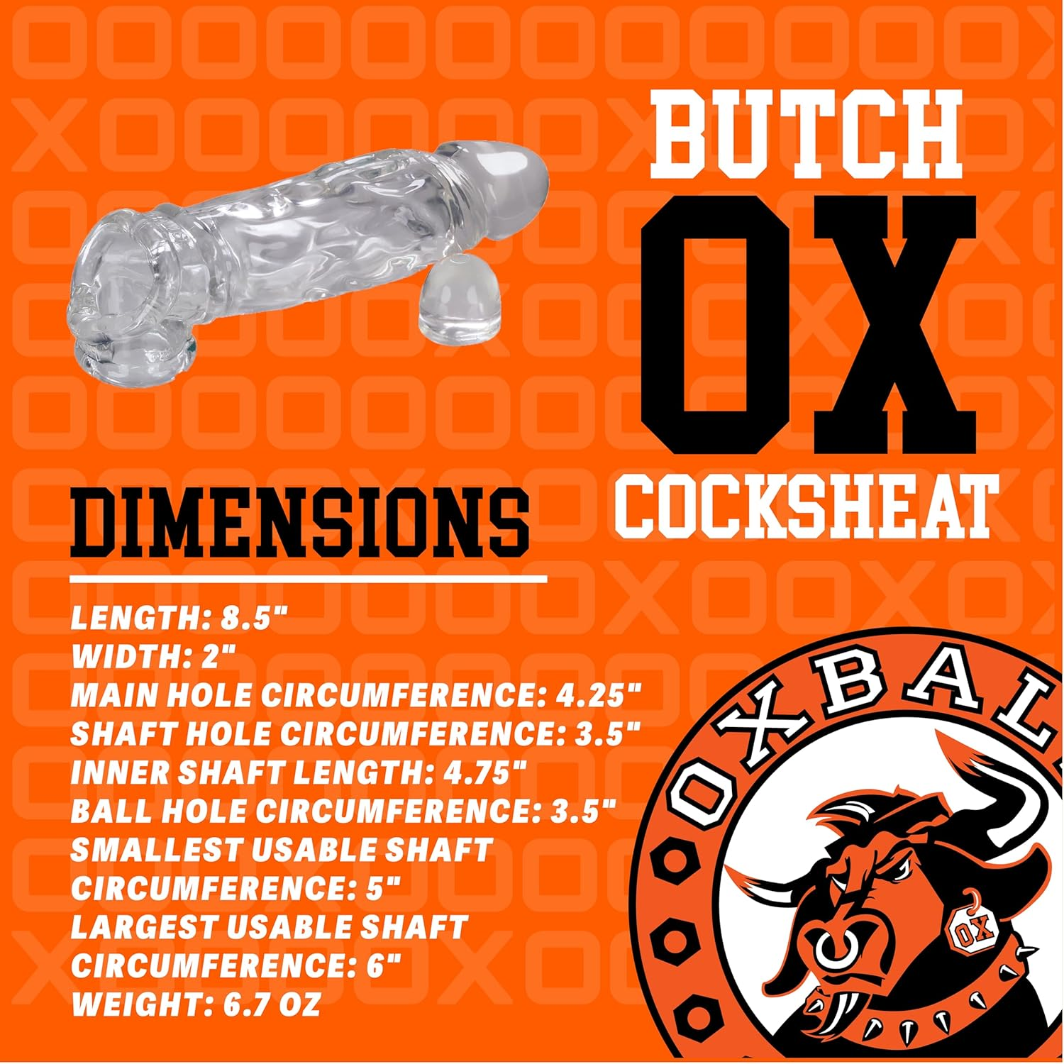 Oxballs Butch Cocksheath, Clear