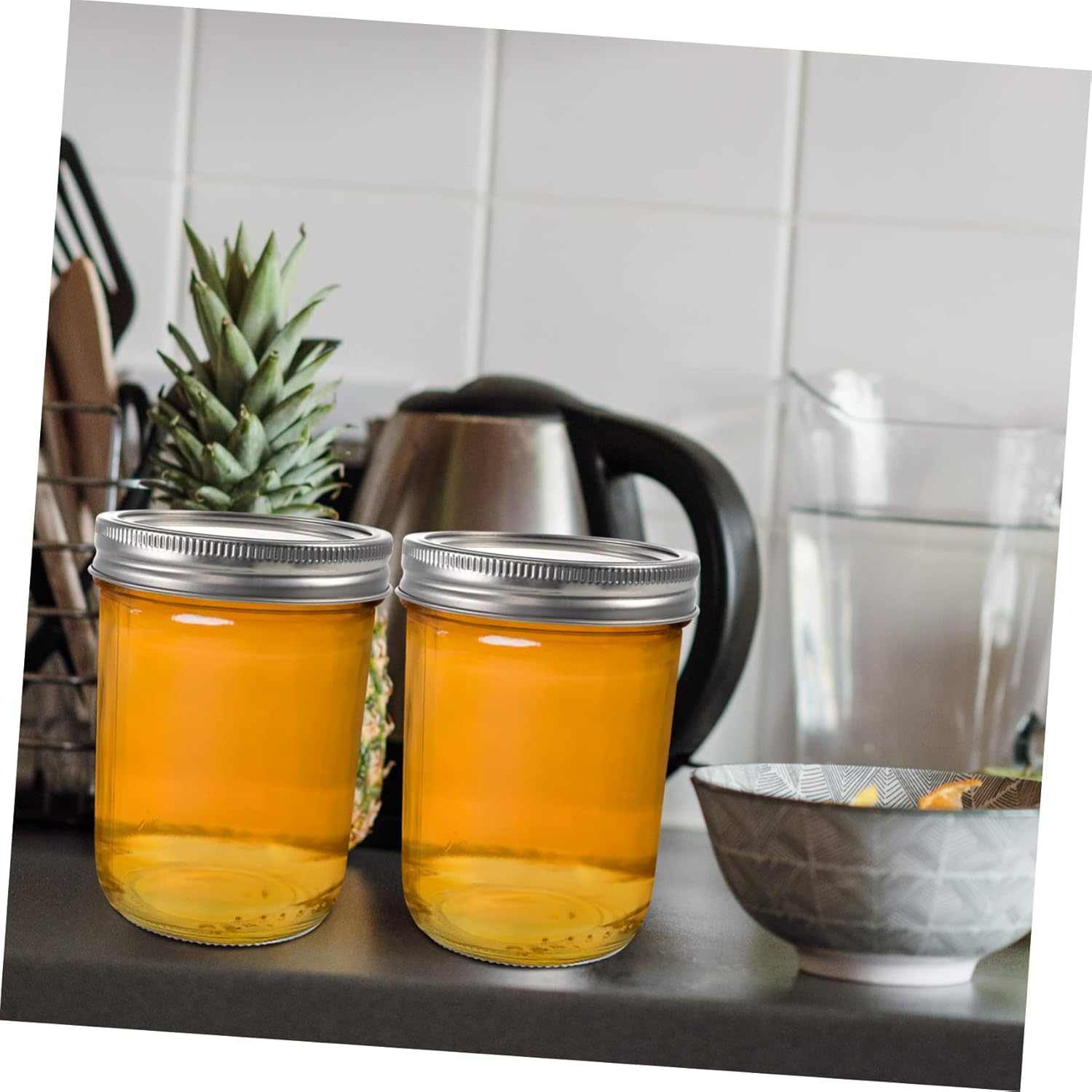 KOMBIUDA 3Pcs Cheese Bottle Storage Jar Glass Beverage Bottle Drinks Storage Cup for Kitchen Home Tea image number 1