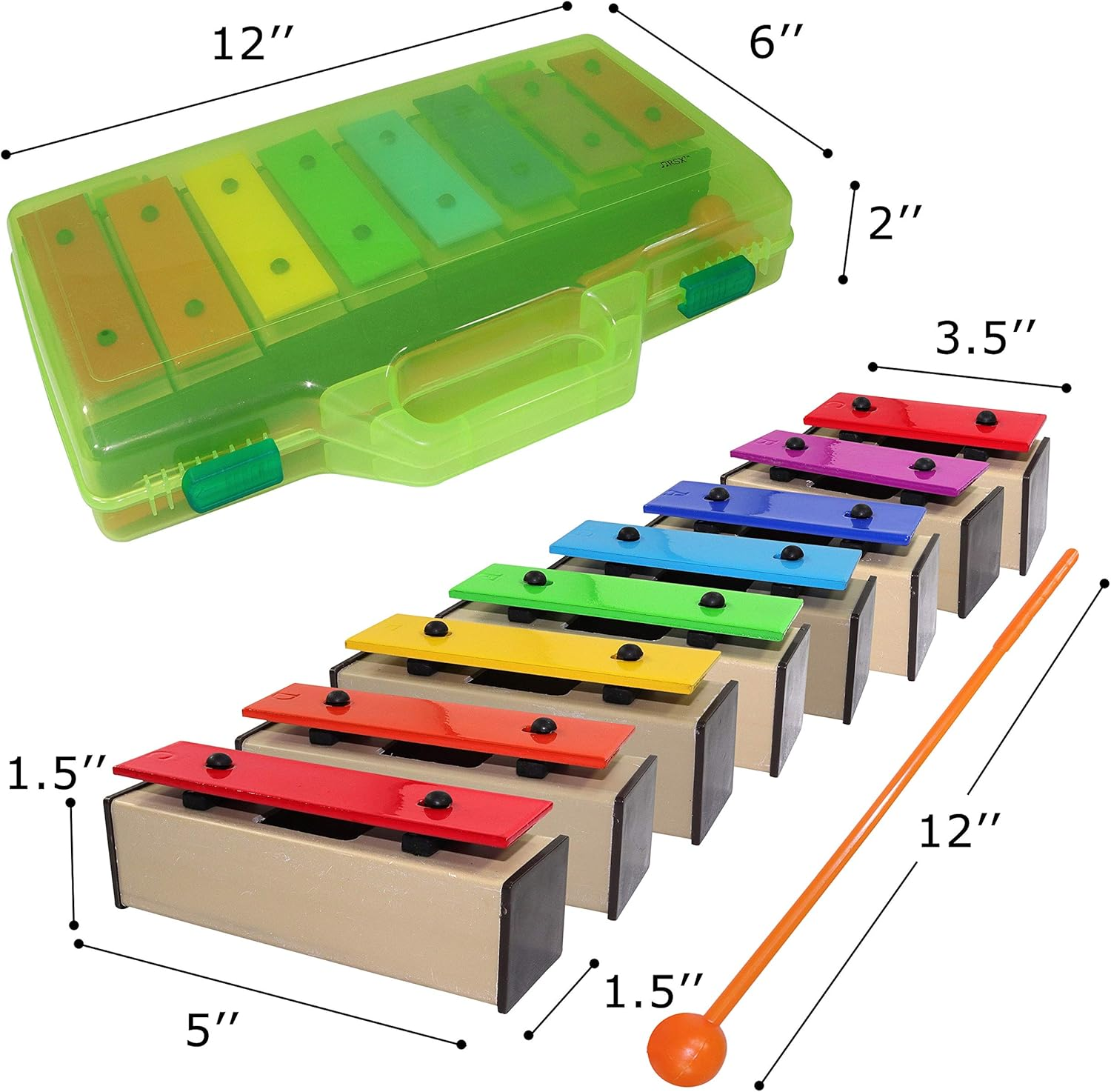 Chime Bar - Resonator Bells with Songs - Color Glockenspiel 8 Note Xylophone Kit - Song Cards image number 5