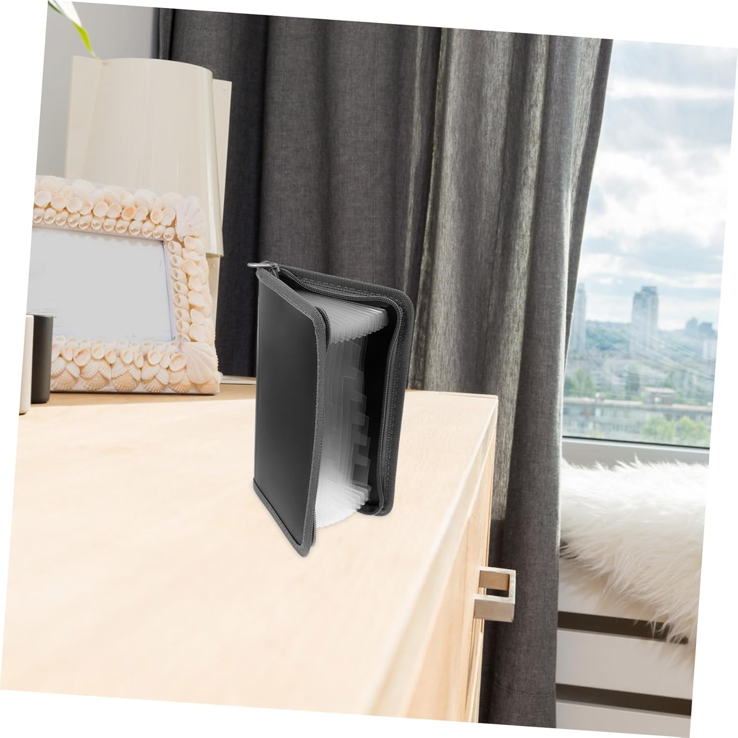 SHOWERORO Accordion File Organizer A6 Mini Expandable Zippered Document Receipt Holder Portable Paper Folder for Travel Office Business Filing image number 2