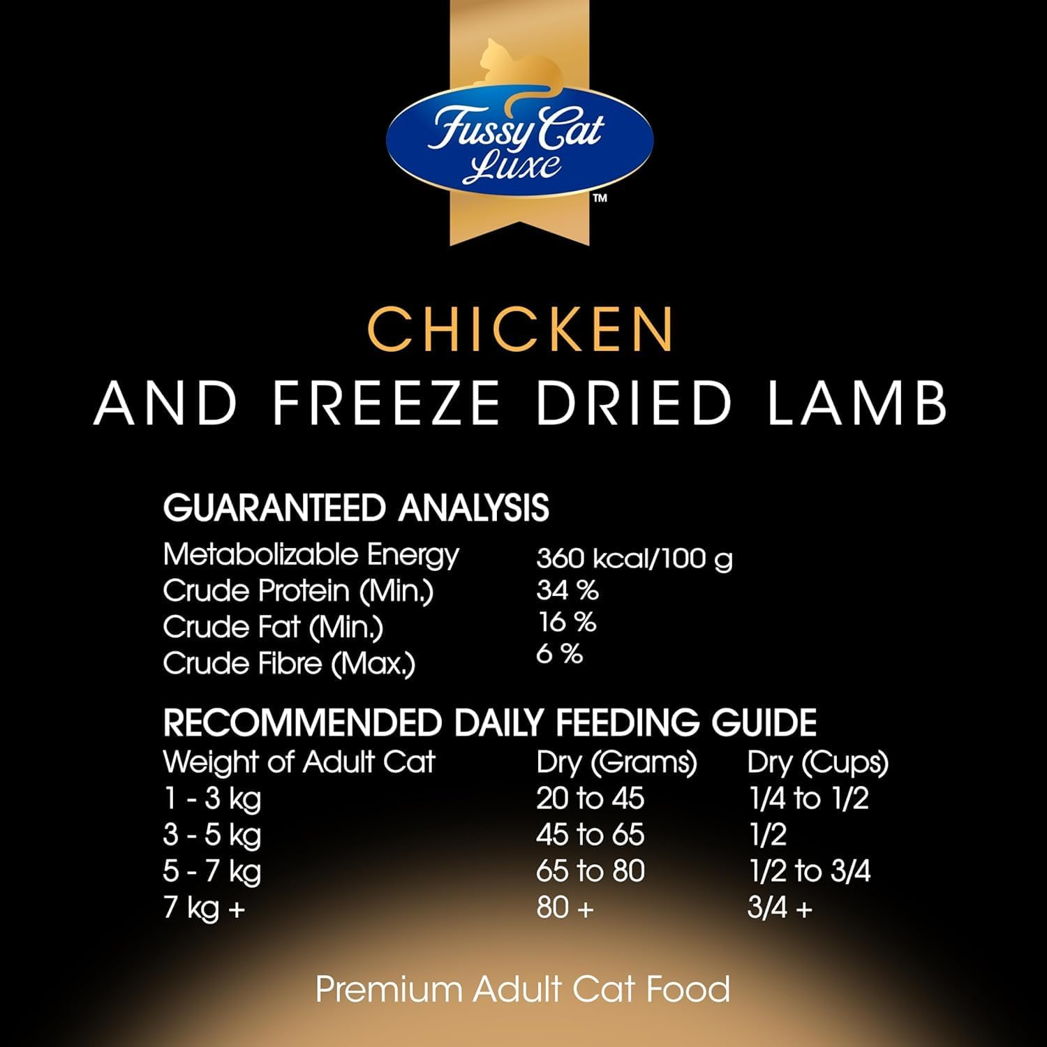 Fussy Cat Luxe Dry Cat Food, Chicken and Freeze Dried Lamb 750G - Real Chicken & Freeze-Dried Lamb for Premium Taste, 34% Protein & Complete Nutrition image number 1