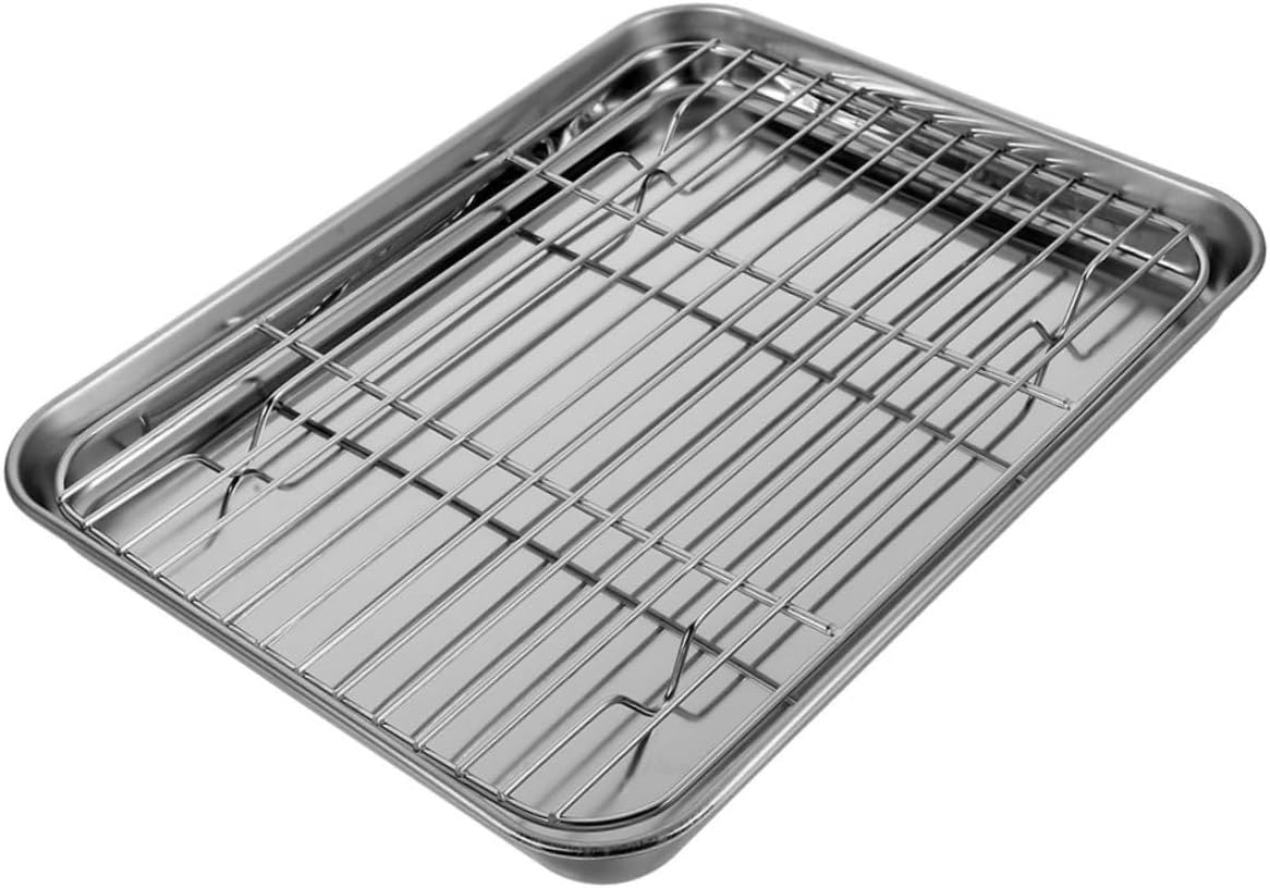 Cabilock 1 Set Stainless Steel Oil Drain Grid Versatile Baking Sheet Rack for Home Use