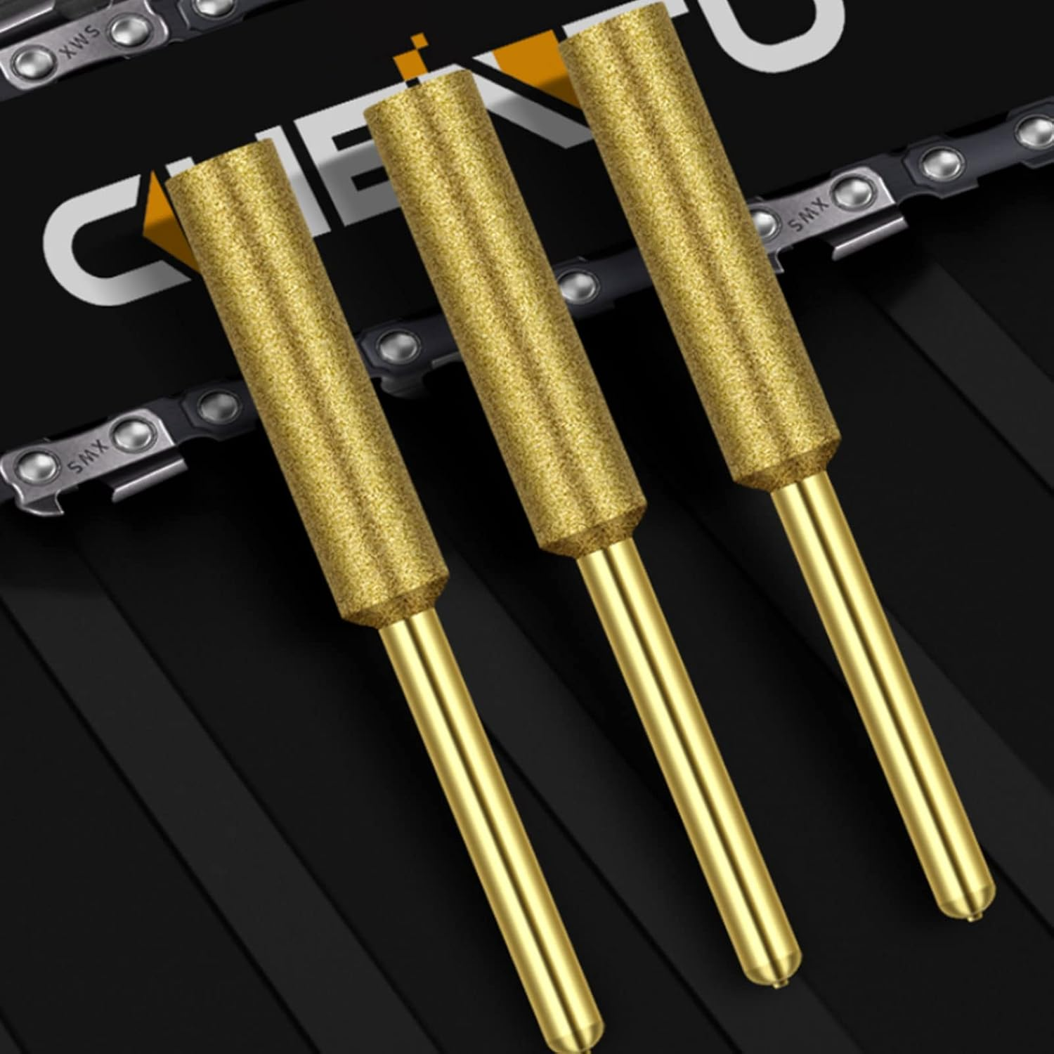 8Pcs Chainsaw Bits Titanium Plated Diamond Sharpener High Hardness Electric Chainsaw File 4.8Mm image number 6