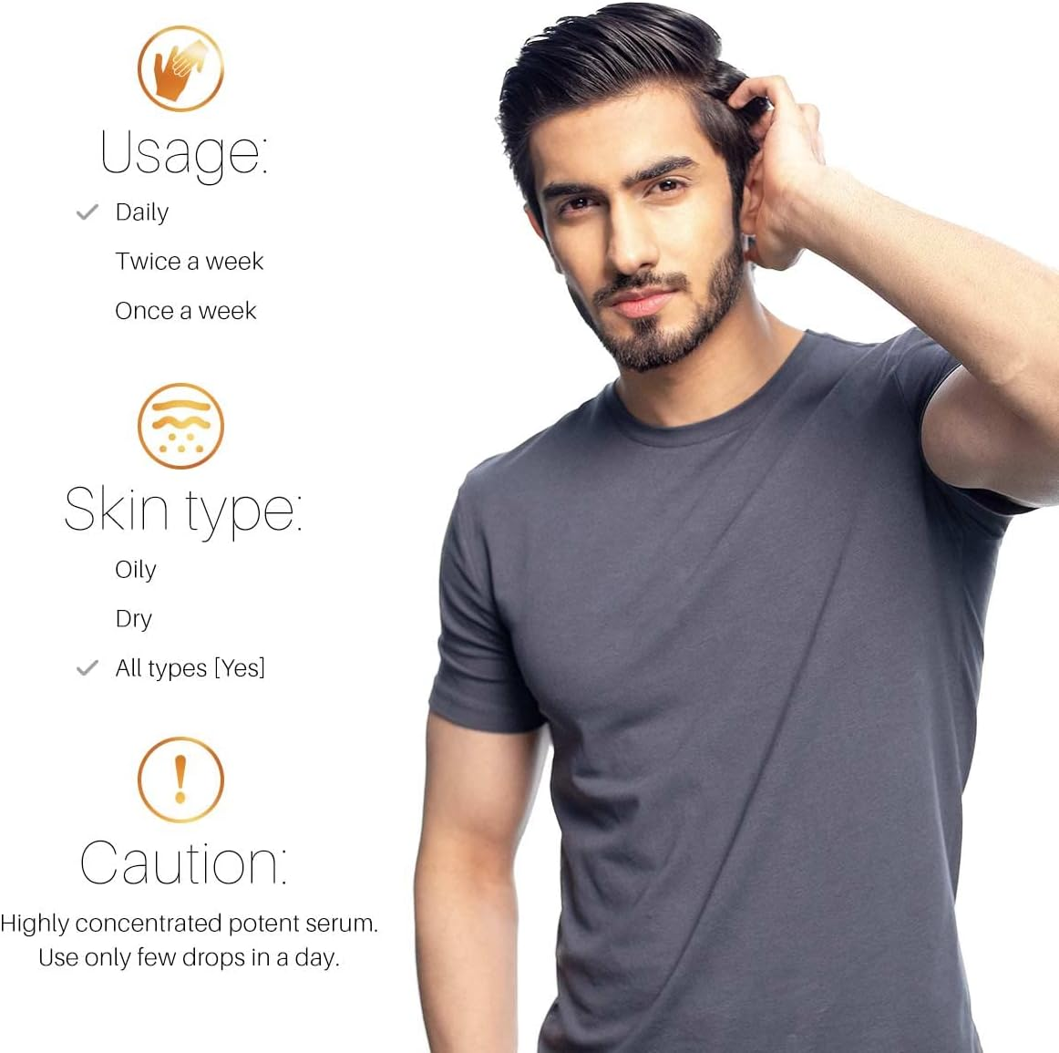 Ustraa 20% Vitamin C Face Serum Dermatologically Tested, with Hyaluronic Acid & 20% Vitamin C in the Purest Form, Antiaging, Fights Dark Spots 30Ml image number 4