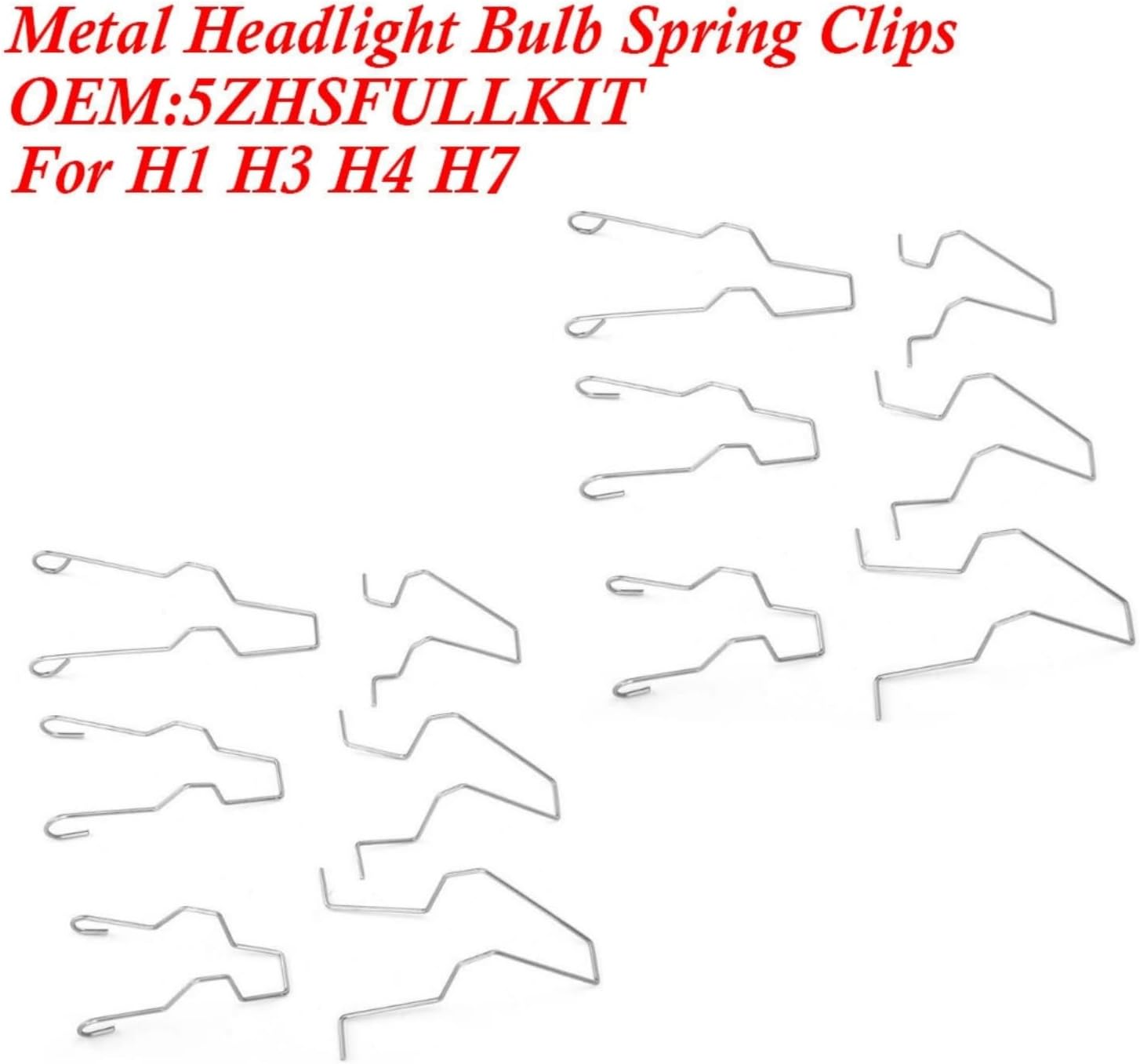 Bulb Retaining Spring Clips for H1/ H3 /H4 /H7 12 Pcs Bulb Universal Car Headlight Clamp Headlamp Dip Dipped Beam Bulb Hoder Clips Retainer Pins Bracket 5ZHSFULLKIT image number 6