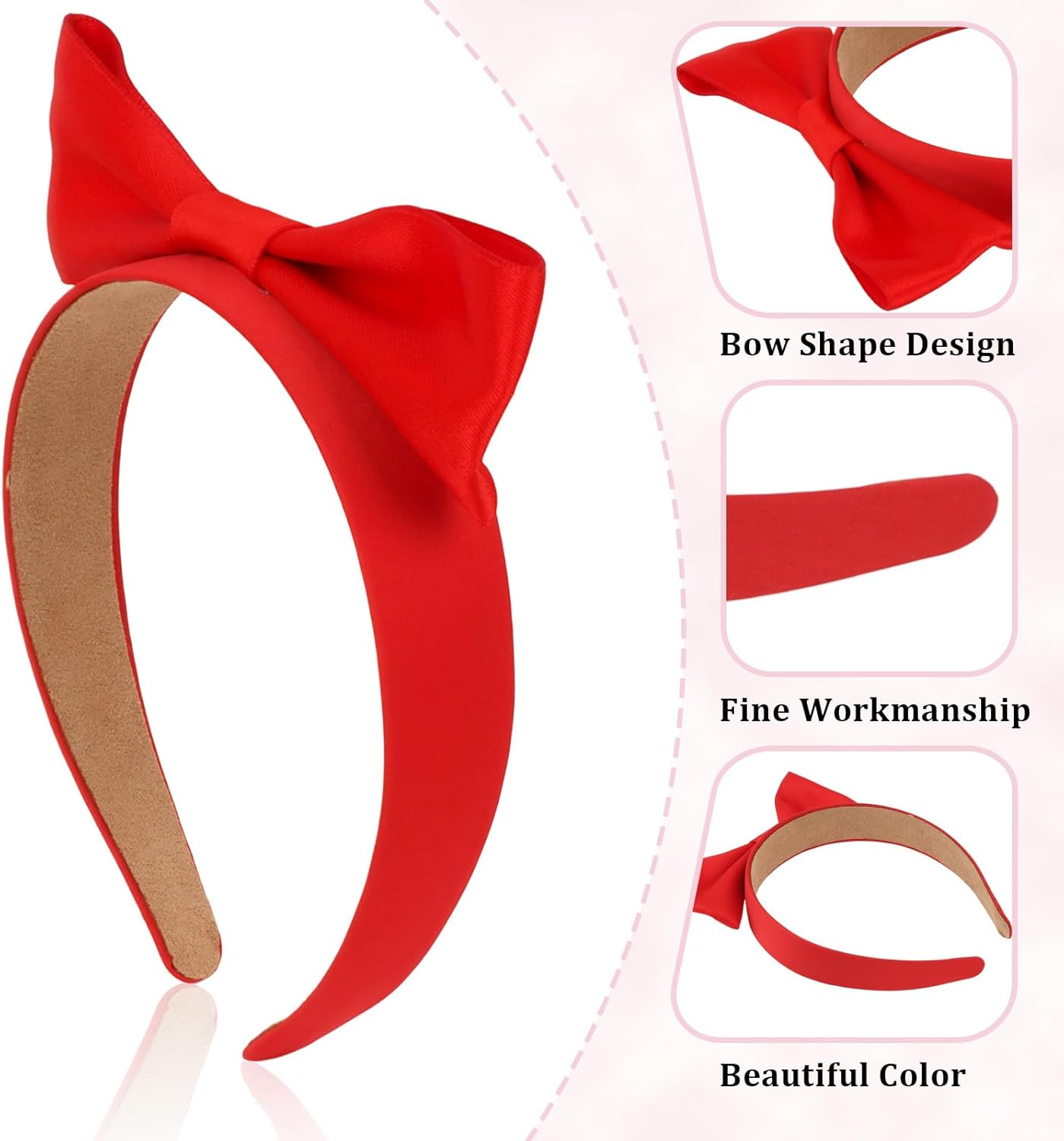 Srotmirw Women'S Elegant Headband, 1 Piece Red Butterflies Headband Girls for Women Girls image number 2