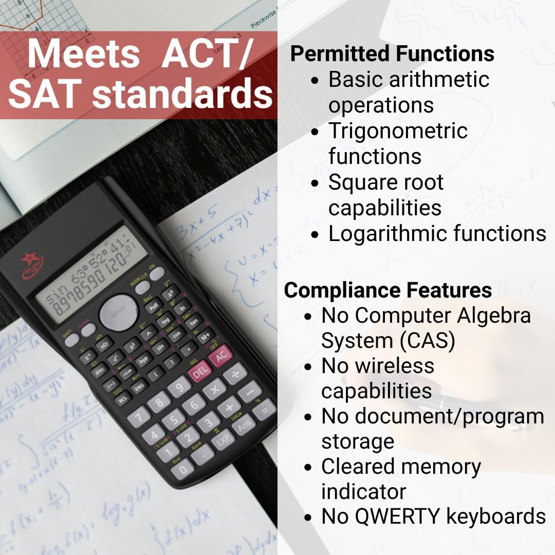 Red Star Tec Scientific Calculator SC-216 - School Calculator for Students Scientific Non Graphing Calculator & Non Graphing Suitable for Business Use