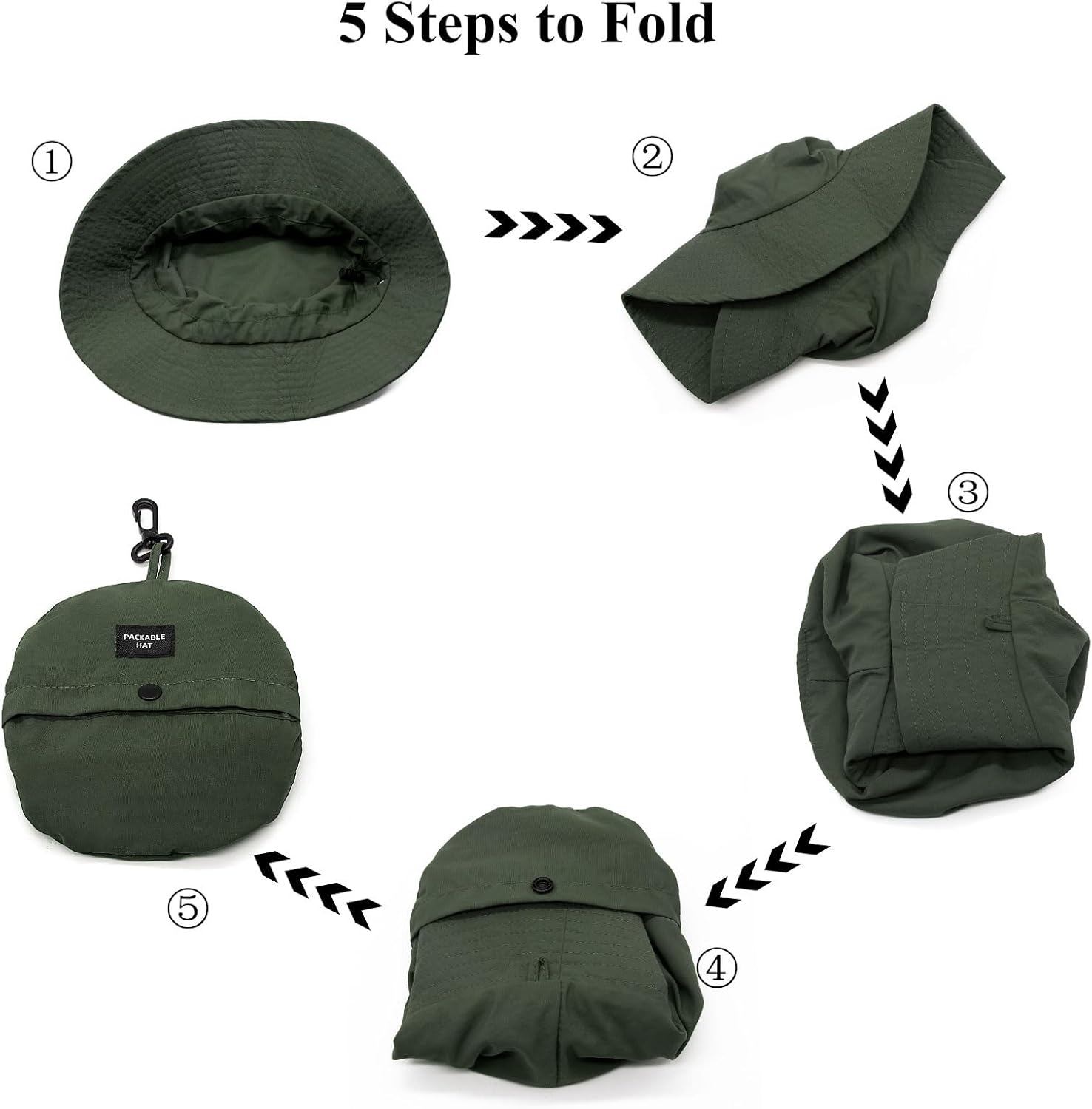 Bucket Hat with String Waterproof for Women Men Adjustable UV400 Summer Beach Climbing image number 2