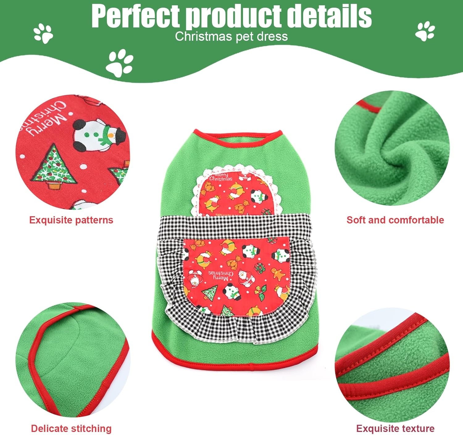 Christmas Jumper Costume for Dogs Red Warm Dog Sweatshirt Cats Christmas Jumper Winter Fleece Jumper Cat Outfit for Chihuahua Poodle Bichon Pomeranian (B) image number 1