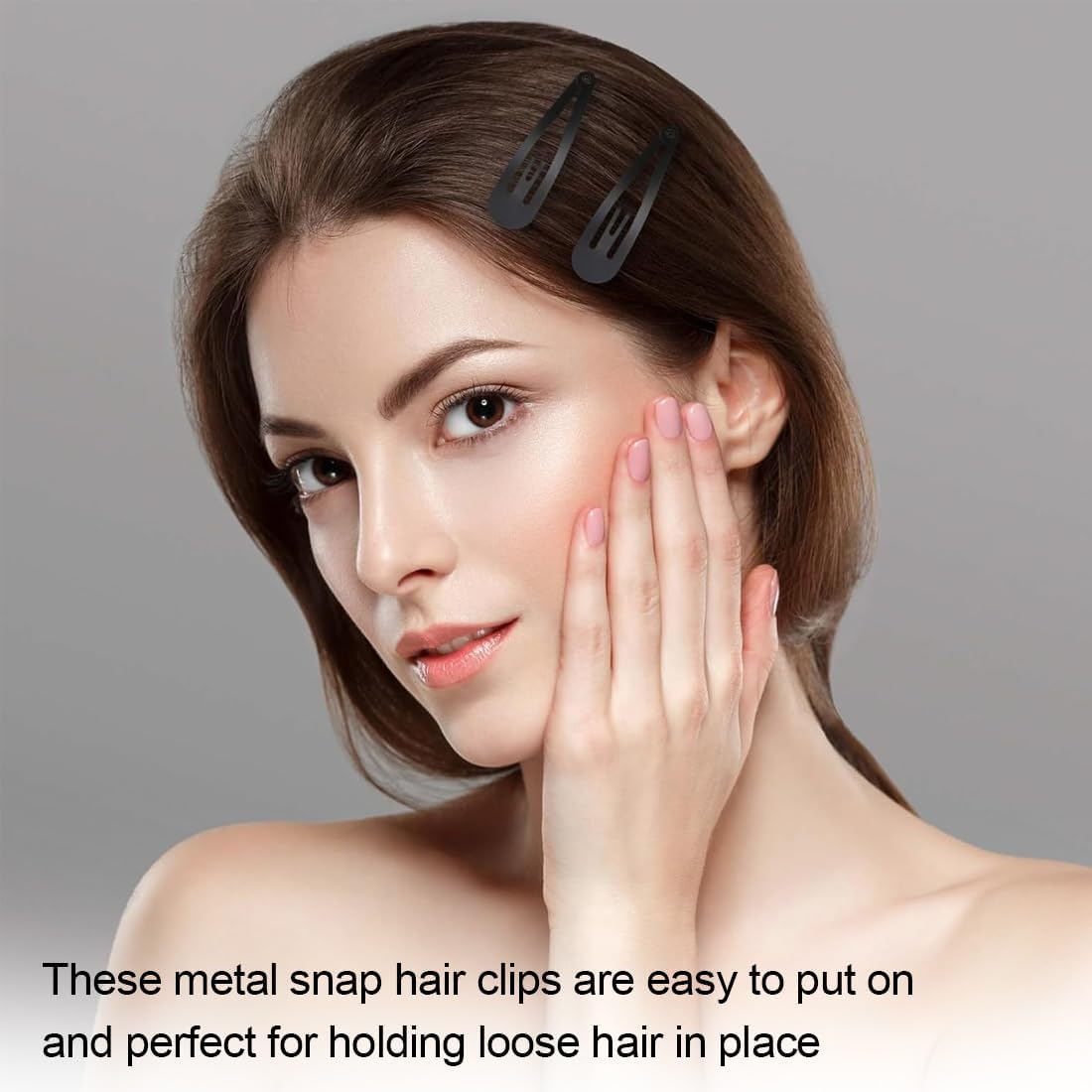 JRYXDS Pack of 10 5 Cm Metal Hair Clips, Ideal for Girls, Children and Women (Black)