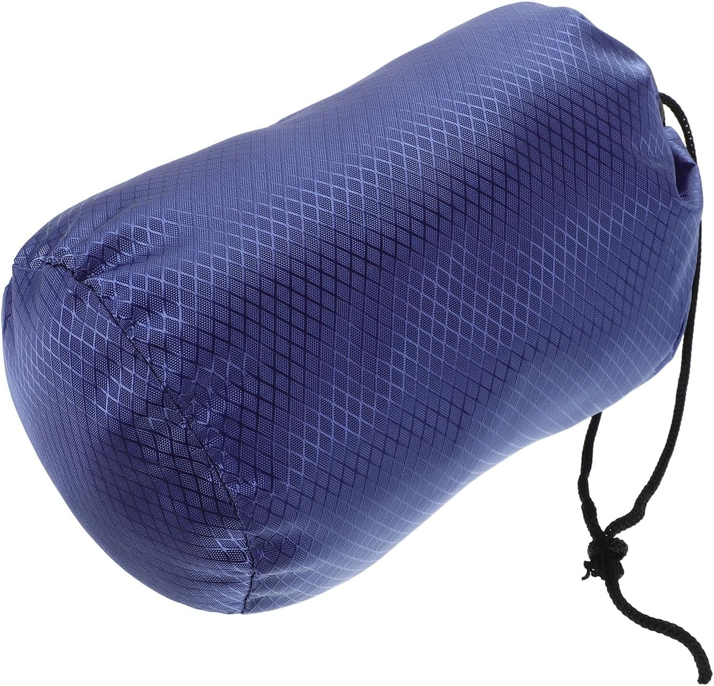 HOMOBABE Nylon Drawstring Storage Bag for down Jackets, Portable Travel Compression Organizer Pouch, Dark Blue Rhombus Pattern, 11Cm Diameter X 20Cm Height Clothes Storage Sack for Camping image number 2