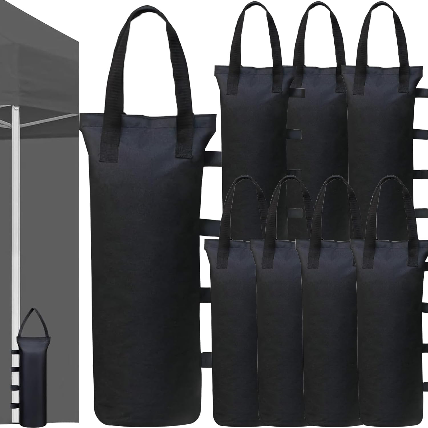 Cerkkapo Gazebo Sandbags, Pack of 8 Sandbags for Filling, 600D Oxford Thick Sandbag Weights for Gazebo, Weight Sand Bags for Gazebo, Sandbag for Pop-Up Gazebo, Tent, Parasol, 20 X 50 Cm image number 4