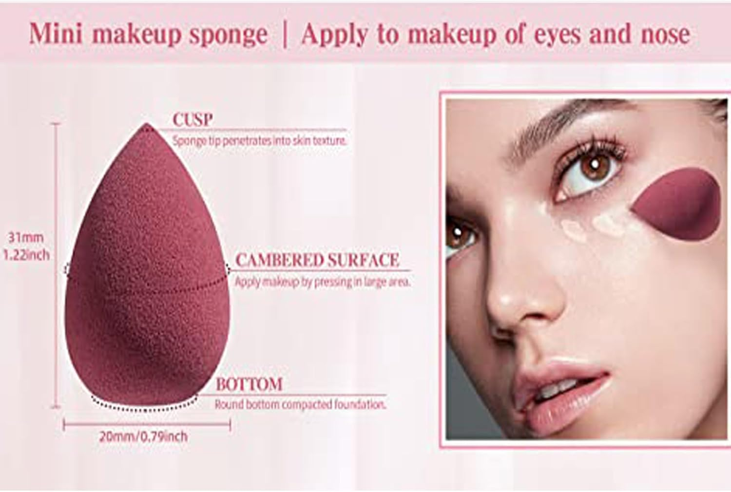 Makeup Sponge Set,Beauty Sponge Blending Foundation Sponge Makeup Puff with Case,6Pcs for Cream, Powder and Liquid image number 6