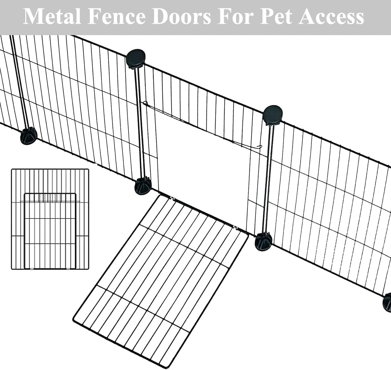 12 Panels Small Animal Playpen,Pet Playpen with Waterproof Mat,C&C Cage for Guinea Pigs,Puppy Play Pen,Bunny Playpen,Indoor Outdoor Portable Metal Wire Yard Fence