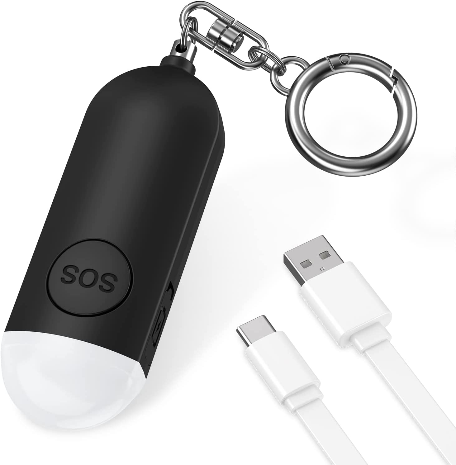 OQIMAX 2Pcs Personal Alarm for Women, 130 Db Siren USB Rechargeable Alarm Keychain & Safety Alarm with LED Flashlight Small Loud Personal Alarm Keyring for Women Children Seniors Blue