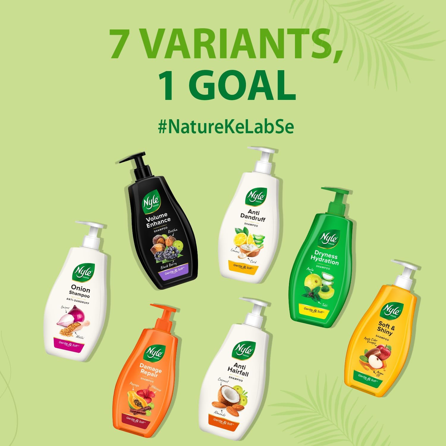 Nyle Naturals Soft and Shiny anti Hairfall Shampoo, with Goodnes of Apple Cider Vinegar and Argan Oil,Gentle and Soft Shampoo, PH Balanced and Paraben Free, for Men and Women, 400Ml image number 3