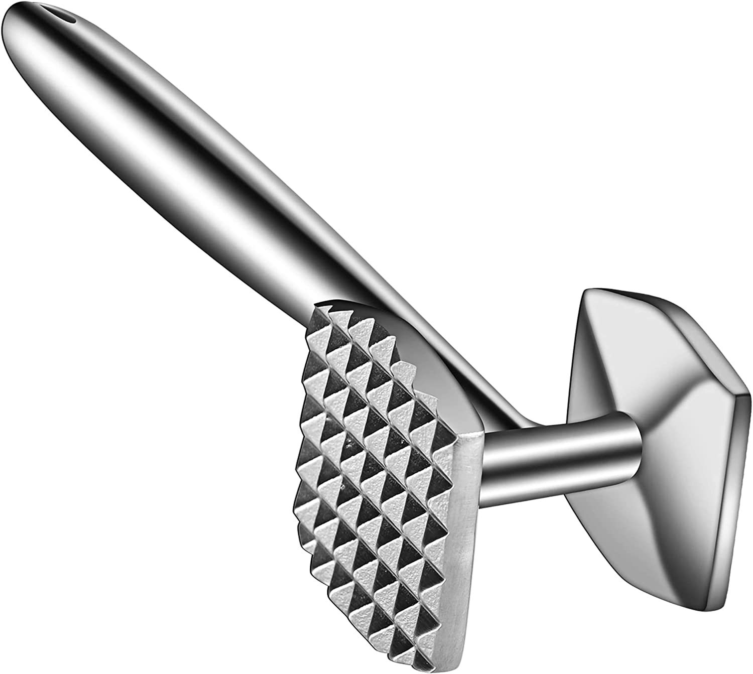 Aliglow Meat Tenderizer 304 Stainless Steel Meat Hammer/Mallet Tool/Pounder for Tenderizing and Pounding Steak, Beef and Poultry. Solid Metal Construction