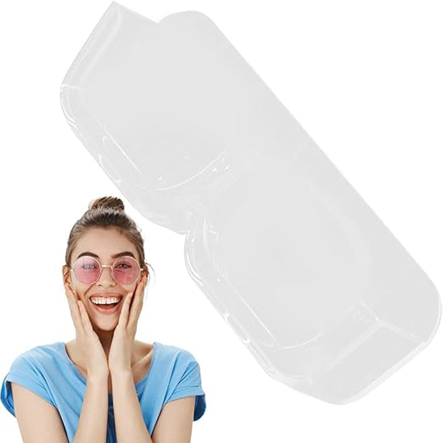 Hanging Sunglasses Organizer,2Pcs Clear Wall Mounted Adhesive Glasses Holder,Acrylic Sunglasses Holder image number 6