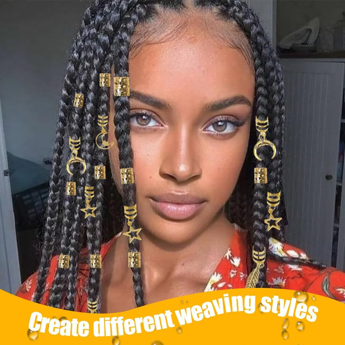 DWFEYOI Adjustable Metal Cuffs, Pack of 26 Dreadlocks Jewellery, Hair Accessories for Braids, Loc Jewellery for Hair, Hair Spirals Clips, Hair Accessories for Dreadlocks for Men, Women, Girls and Boys image number 1