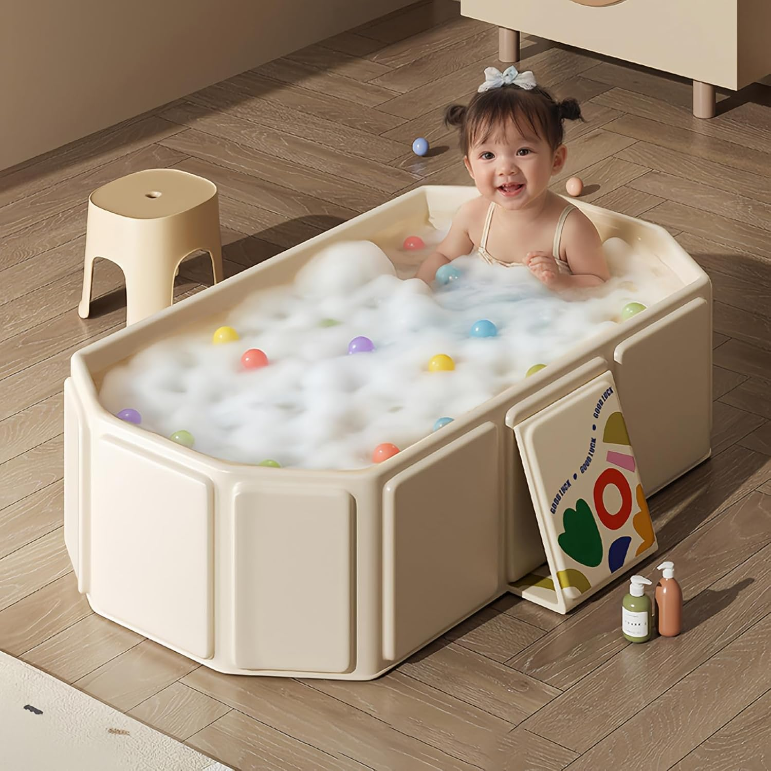 Taoluwin Baby Bath Tub, Foldable Bathtub for Kids, Large Capacity Portable Infant Tubs, Ideal for Infants and Toddlers at Home or Travel image number 3