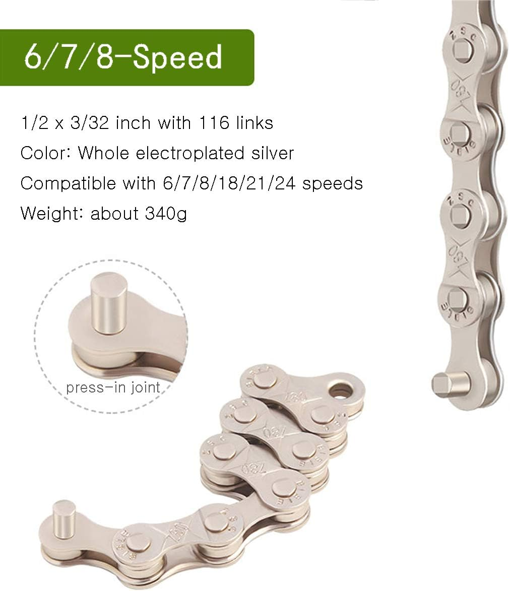 PLATT Bike Chains 1-Speed 6/7/8-Speed 9-Speed 10-Speed 11-Speed 114-Links/116-Links - 11-Speed image number 5