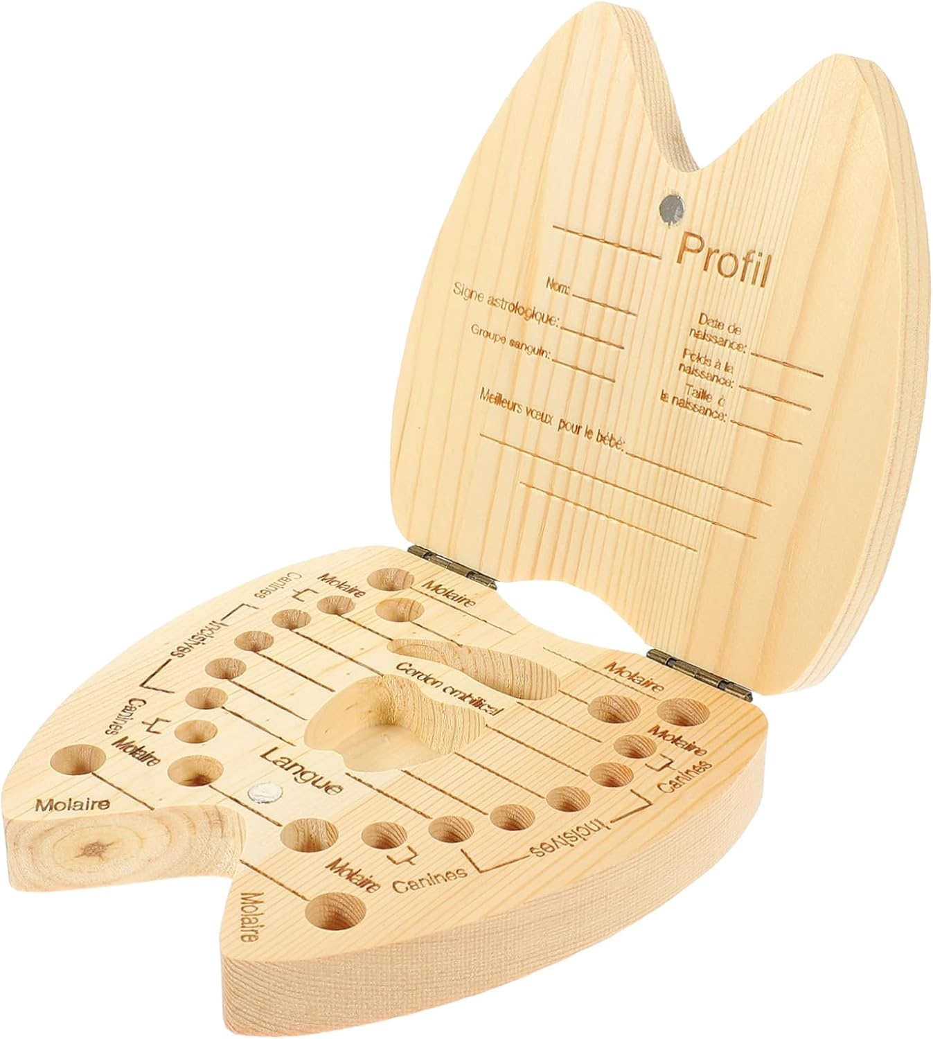 Wooden Baby Tooth Box Keepsake Container for Kids Boys and Girls Tooth Storage Holder Suitable For