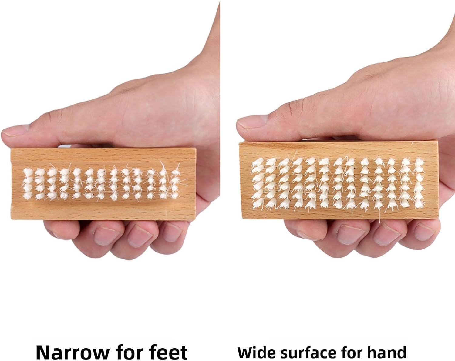 SOVYOULIVE 2 PACK Wooden Two-Sided Hand and Nail Brush,Dual-Sided Nail Brush with Non-Slip Grip | Stiff and Soft Bristles for Deep Cleaning image number 5