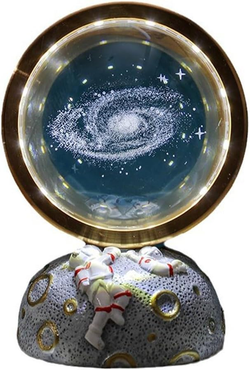 Betterlifewj 3D Jellyfish Crystal Ball Night Lamp. with Planet Base. Warm Room Decoration Crystal Lamp. image number 6