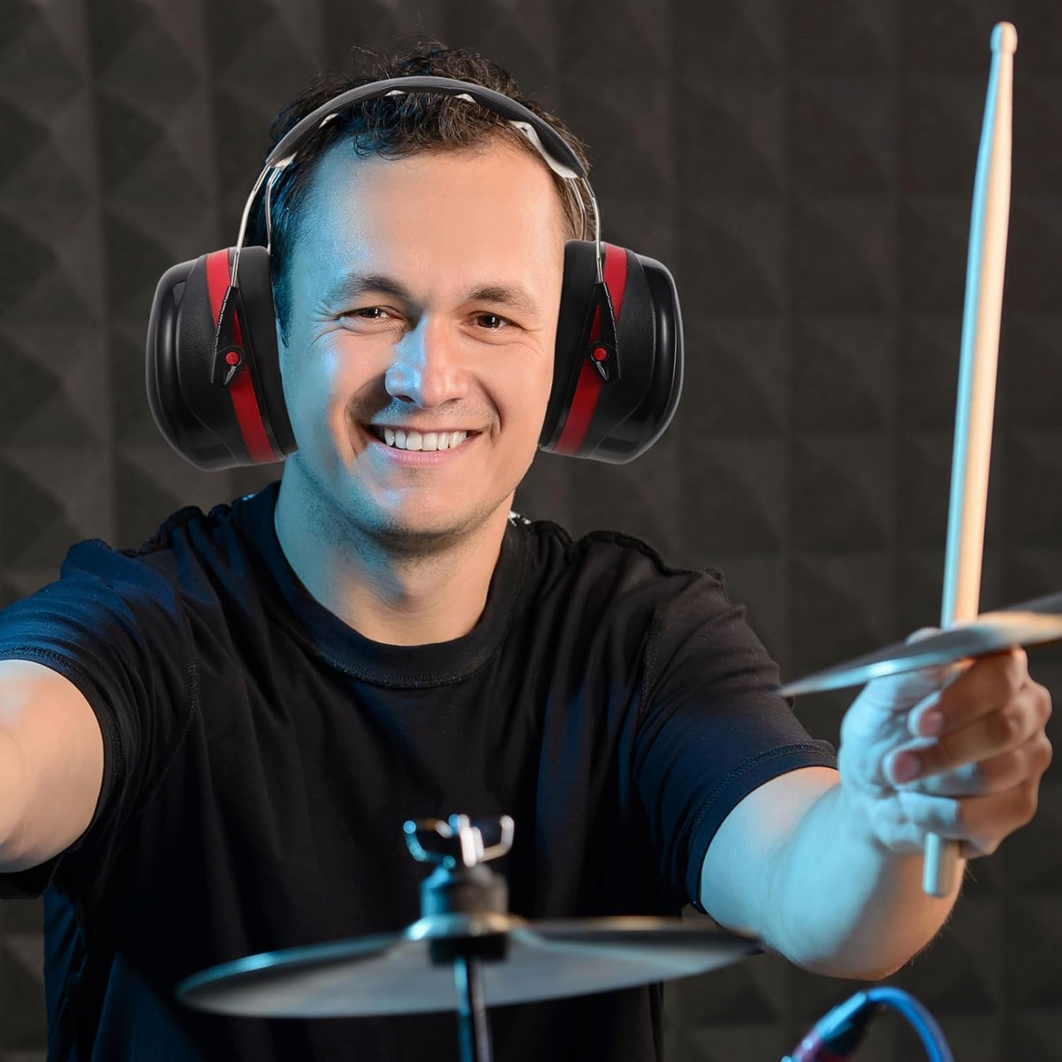 Toyvian Sound Insulation Headset Over-Ear Headphone for Drummers Lightweight Breathable Ear Protection for Construction Hunting Study and Travel image number 2