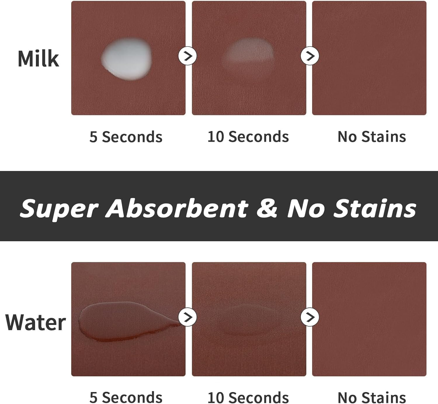 Pet Feeding Mat - Absorbent for Food and Water Bowl - No Stains Quick Dry Dog Accessories - Pet Supplies Brown 16''X24''