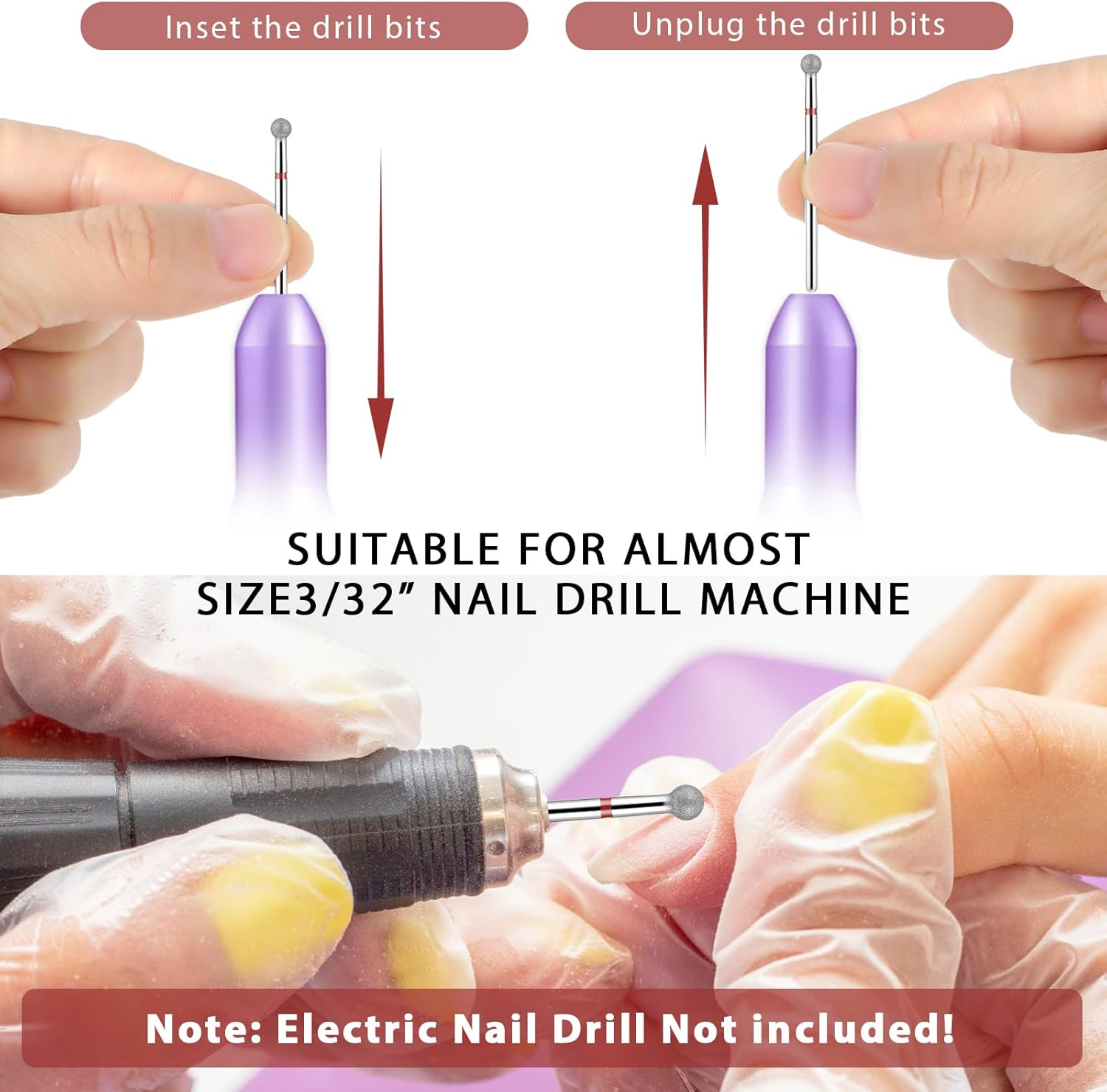 WLLHYF round Nail Cutter Bit Set Ball Shape Cuticle Cleaning Nail Drill Professional Safe Cuticle Drill for Manicure Salon Cuticle Removal Pedicure Tool Accessories (2.7 Mm, Piece, 1) image number 2